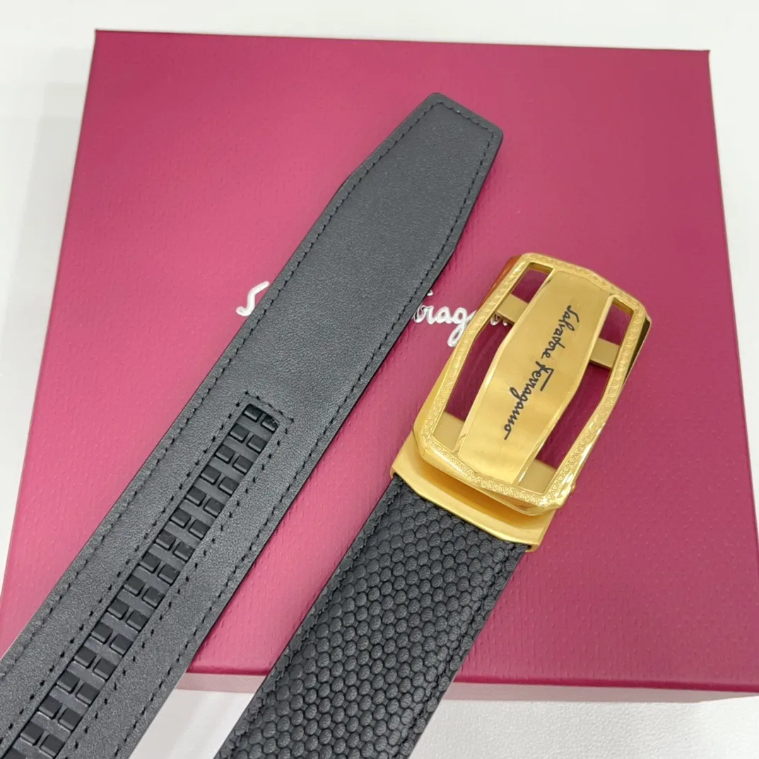 Ferragamo Calfskin Belt in Black · view 6
