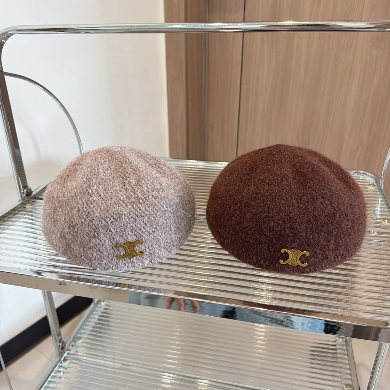Celine Beret in Red & Brown & Grey & Black & White & Beige · view 2