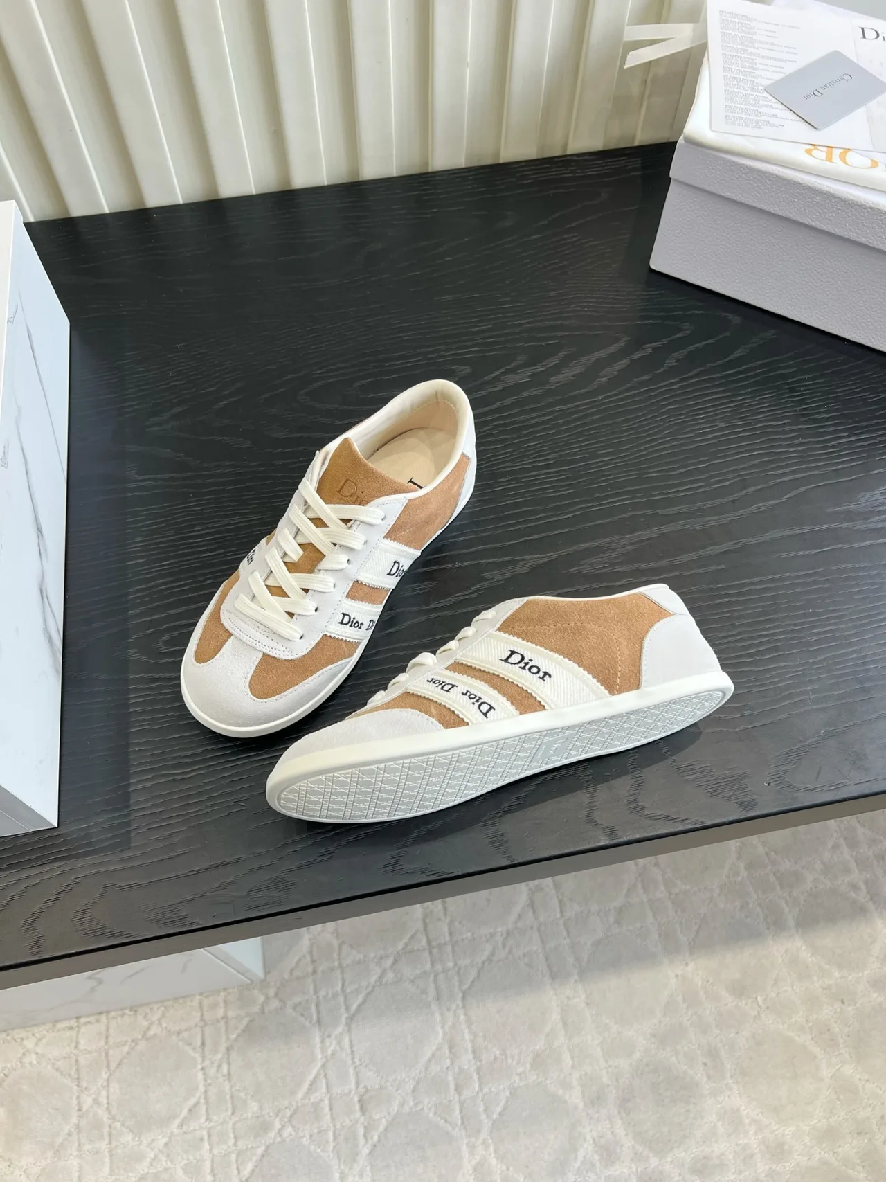 Dior Cowhide Wool Sneakers in White · view 4