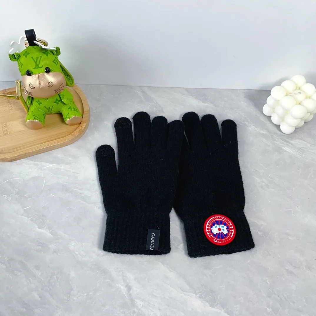 Canada Goose Wool Ribbed Hat Scarf and Gloves Set in Black · view 6