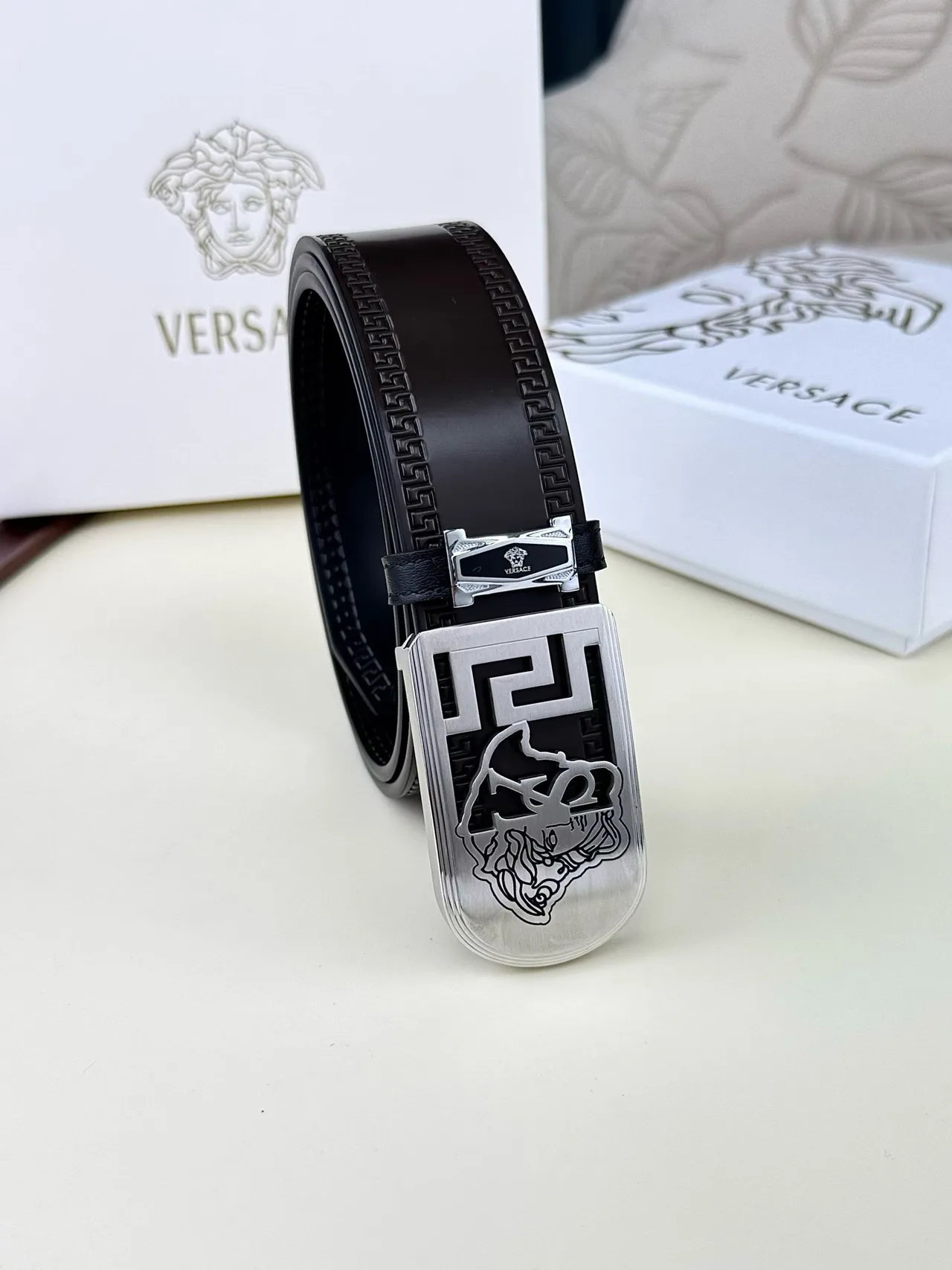 Versace Medusa Belt in Brown · view 3