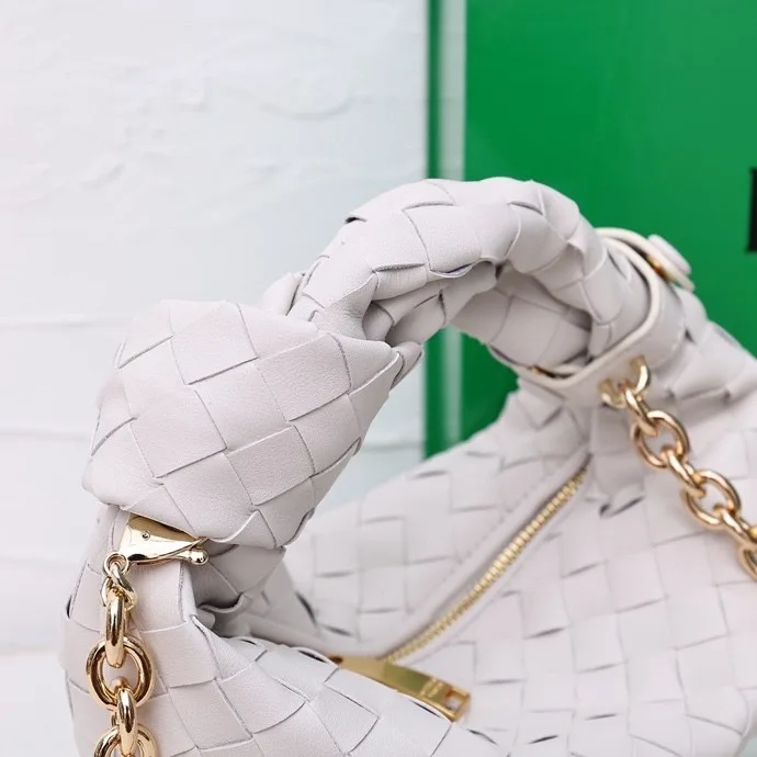 Bottega Veneta Quilted Woven Hobo Bag in White · view 6