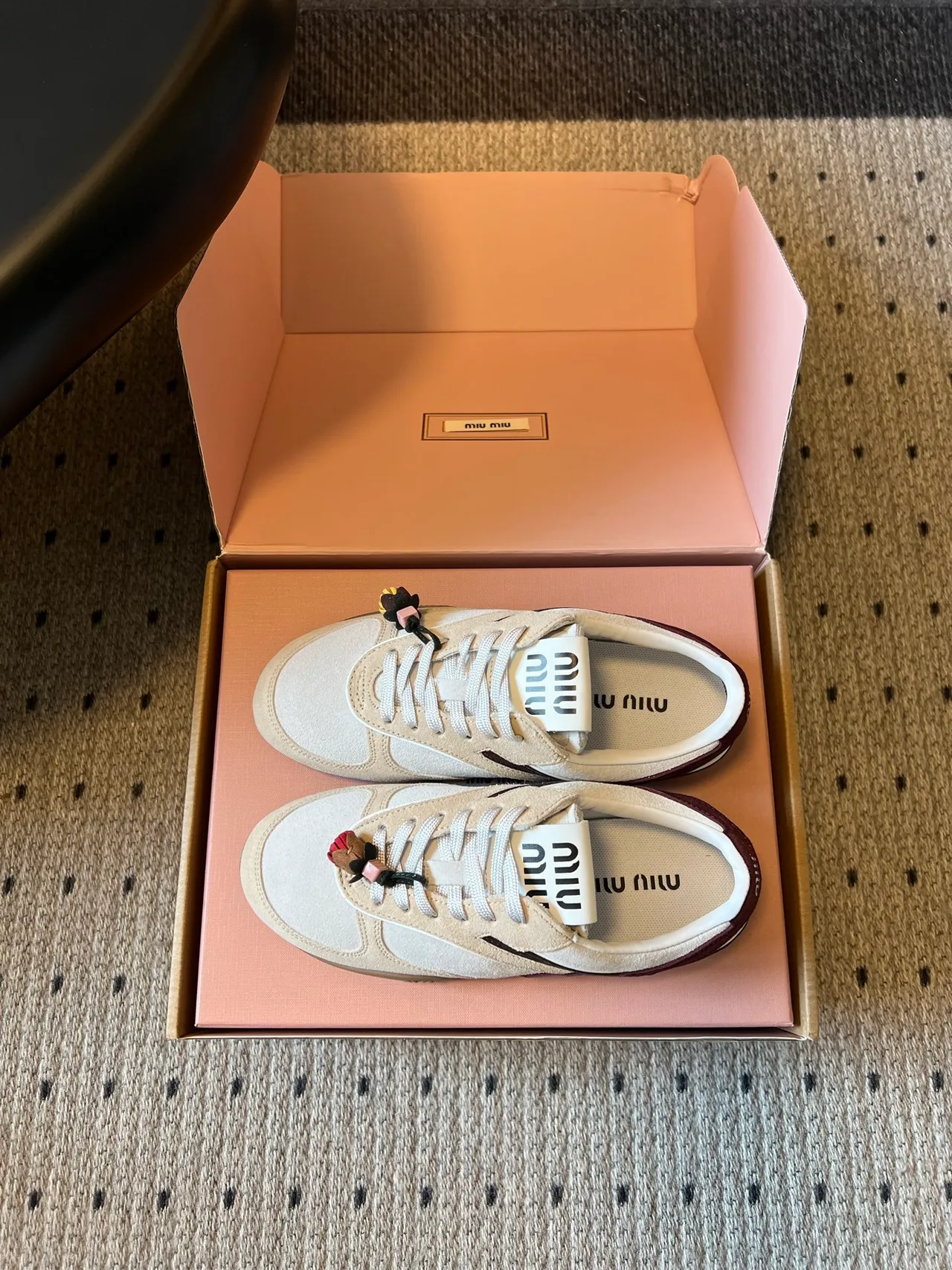 Miu Miu Low-Top Sneakers in Cream · view 5