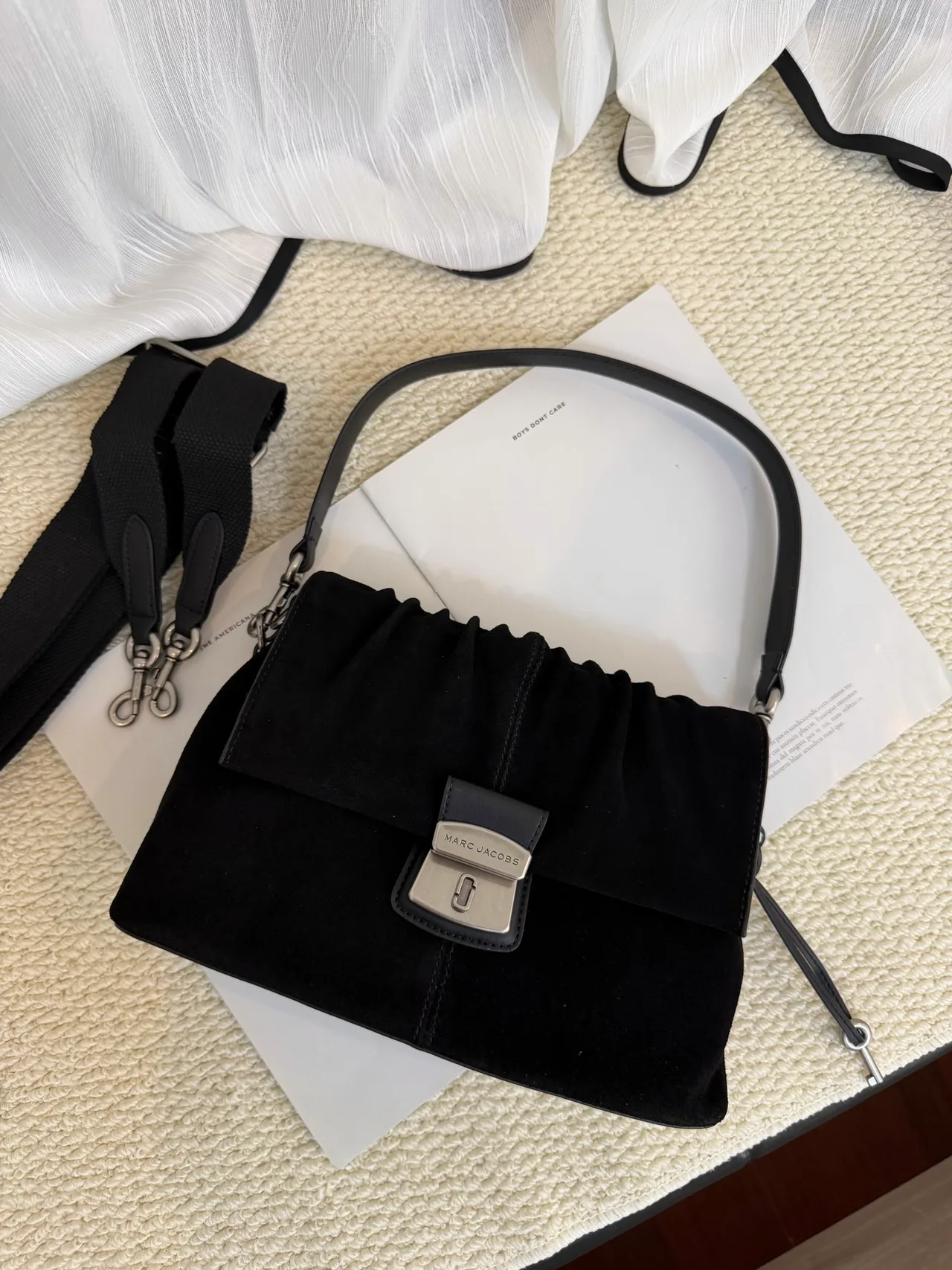 Marc Jacobs Cowhide Matte Top-Handle Bag in Black · view 3