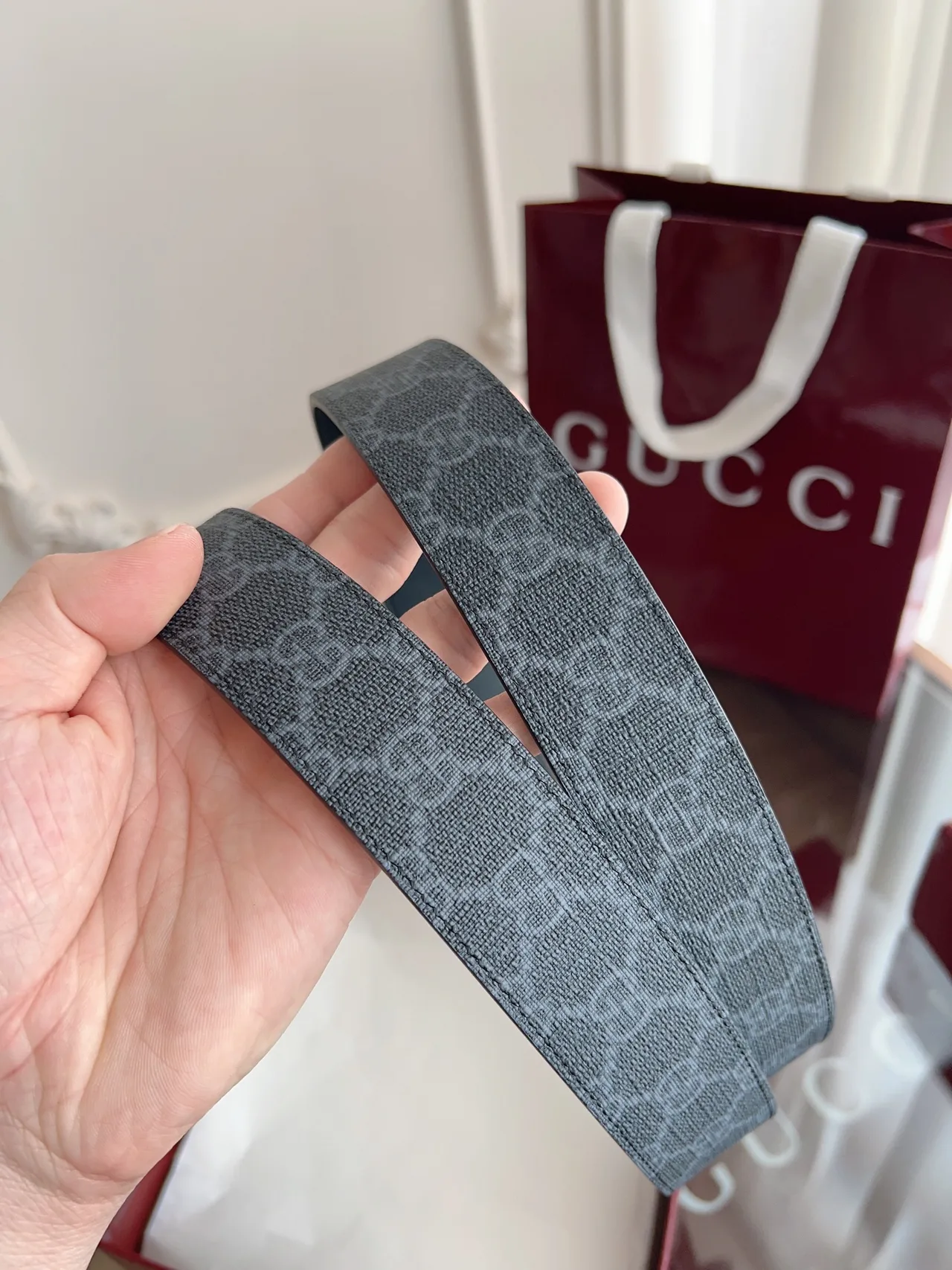 Gucci Cowhide Belt in Grey · view 4