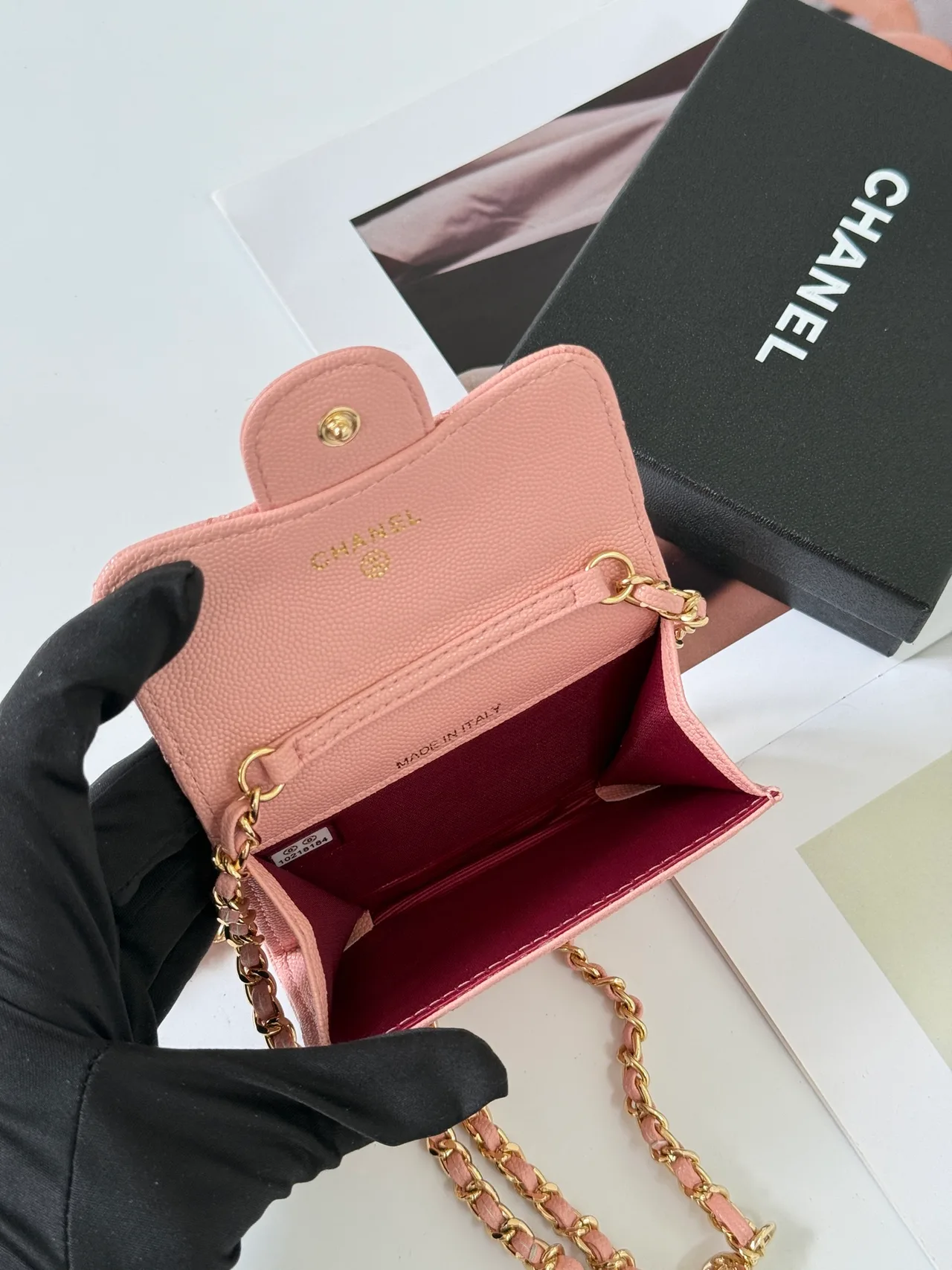 Chanel Quilted Wallet in Pink · view 6