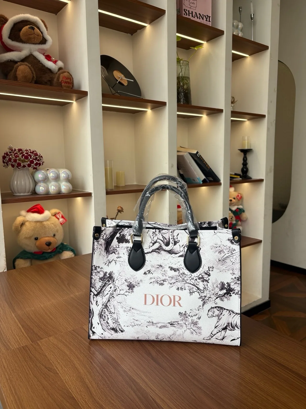 Dior Scenic-Print Structured Tote in White · view 4