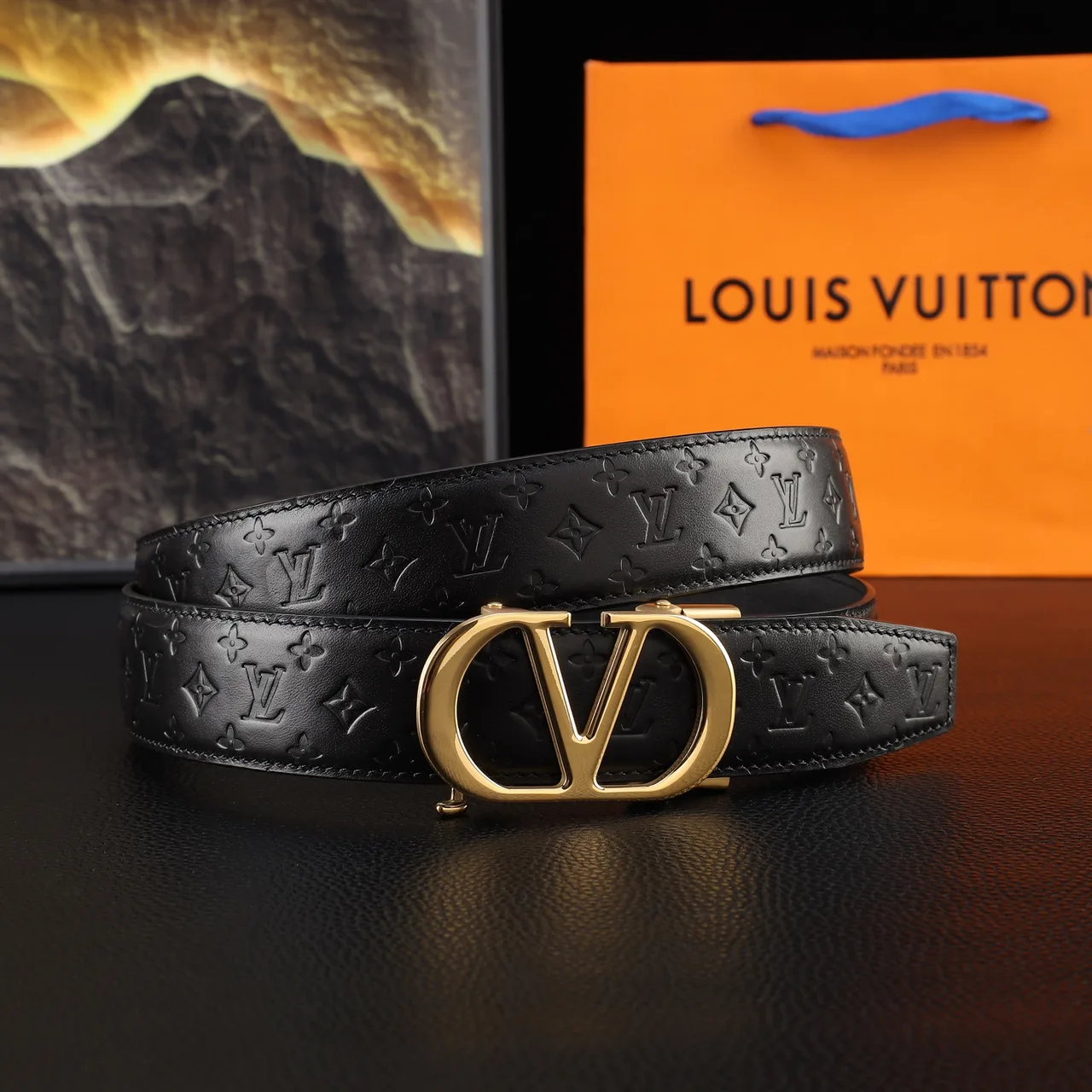Louis Vuitton Monogram Automatic Belt in Black · view 4