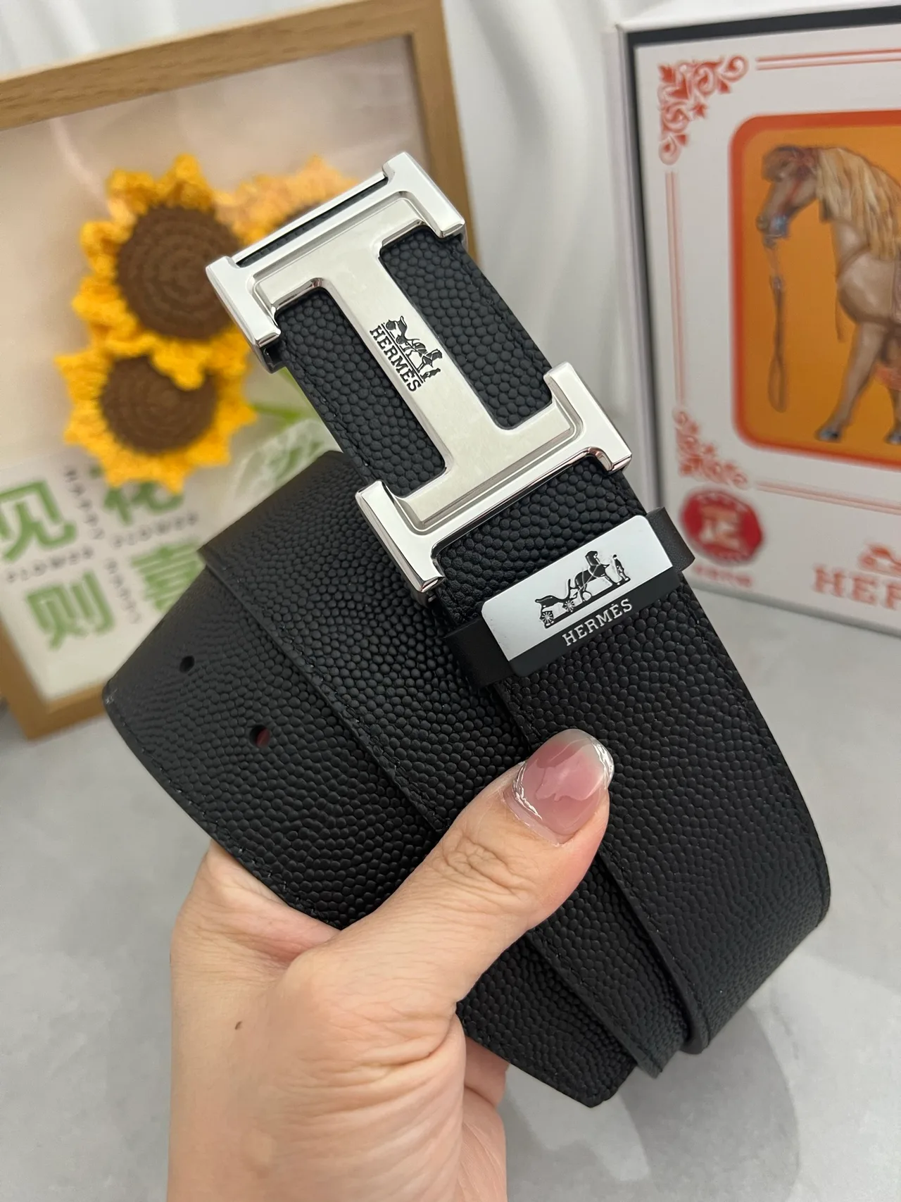 Hermes Reversible Belt in Black · view 2