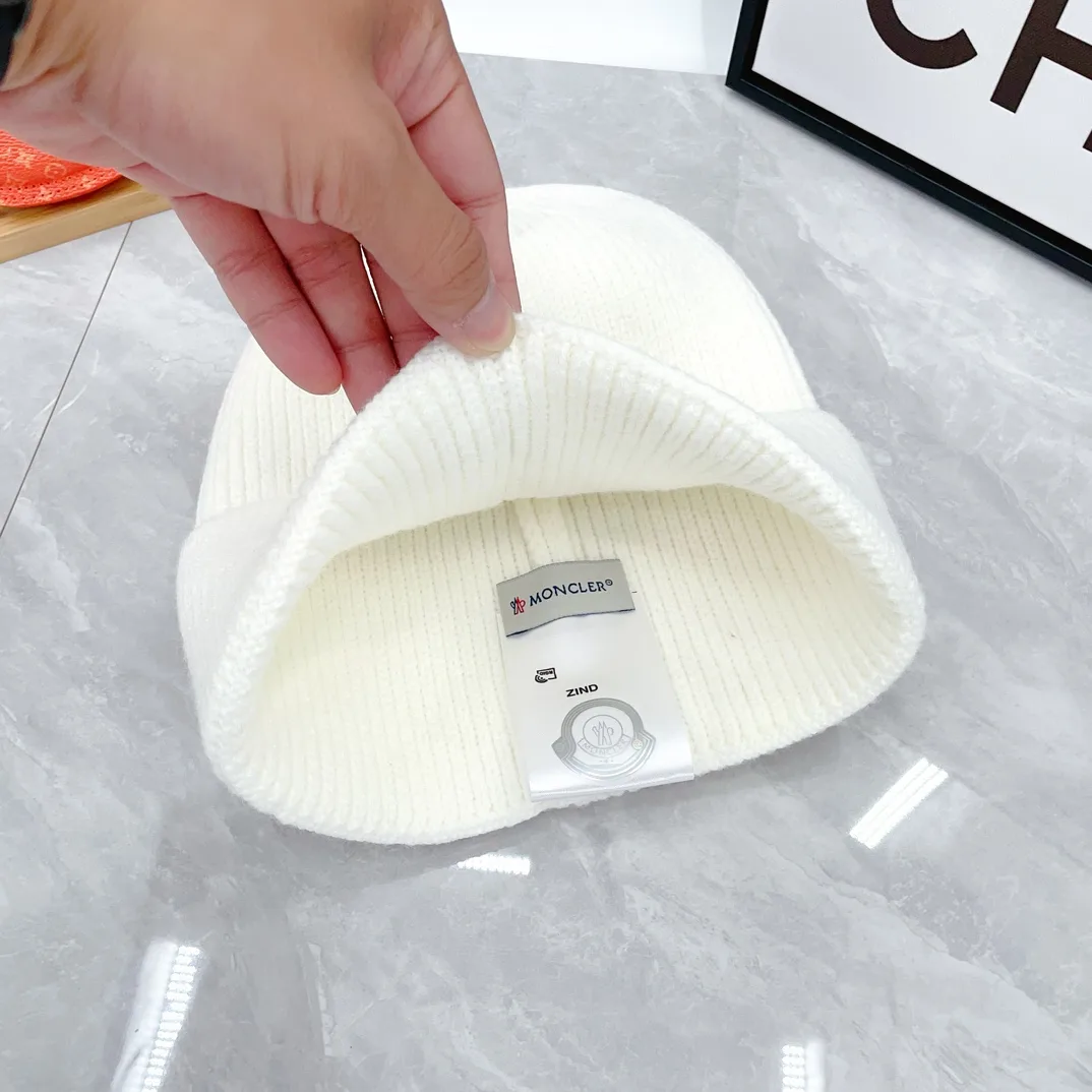 Moncler Wool Ribbed Beanie and Scarf Set in White · view 8