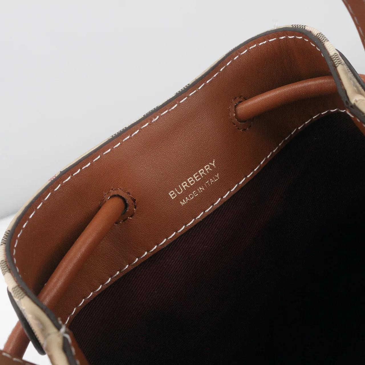 Burberry Check Bucket Bag in Beige · view 8