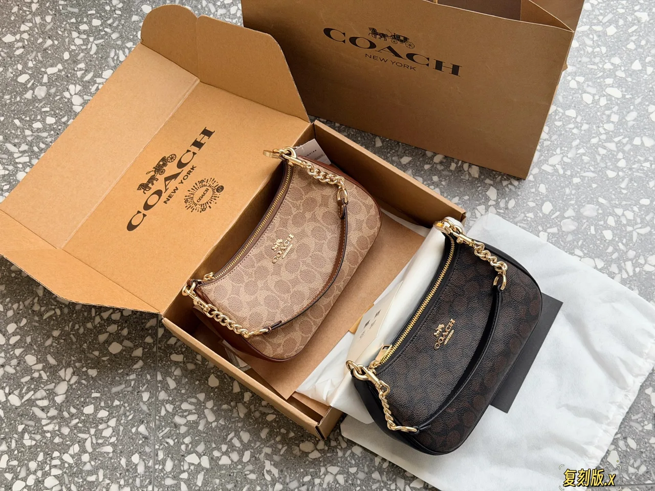Coach Teri Shoulder Bag in Beige / Brown / Black · view 7