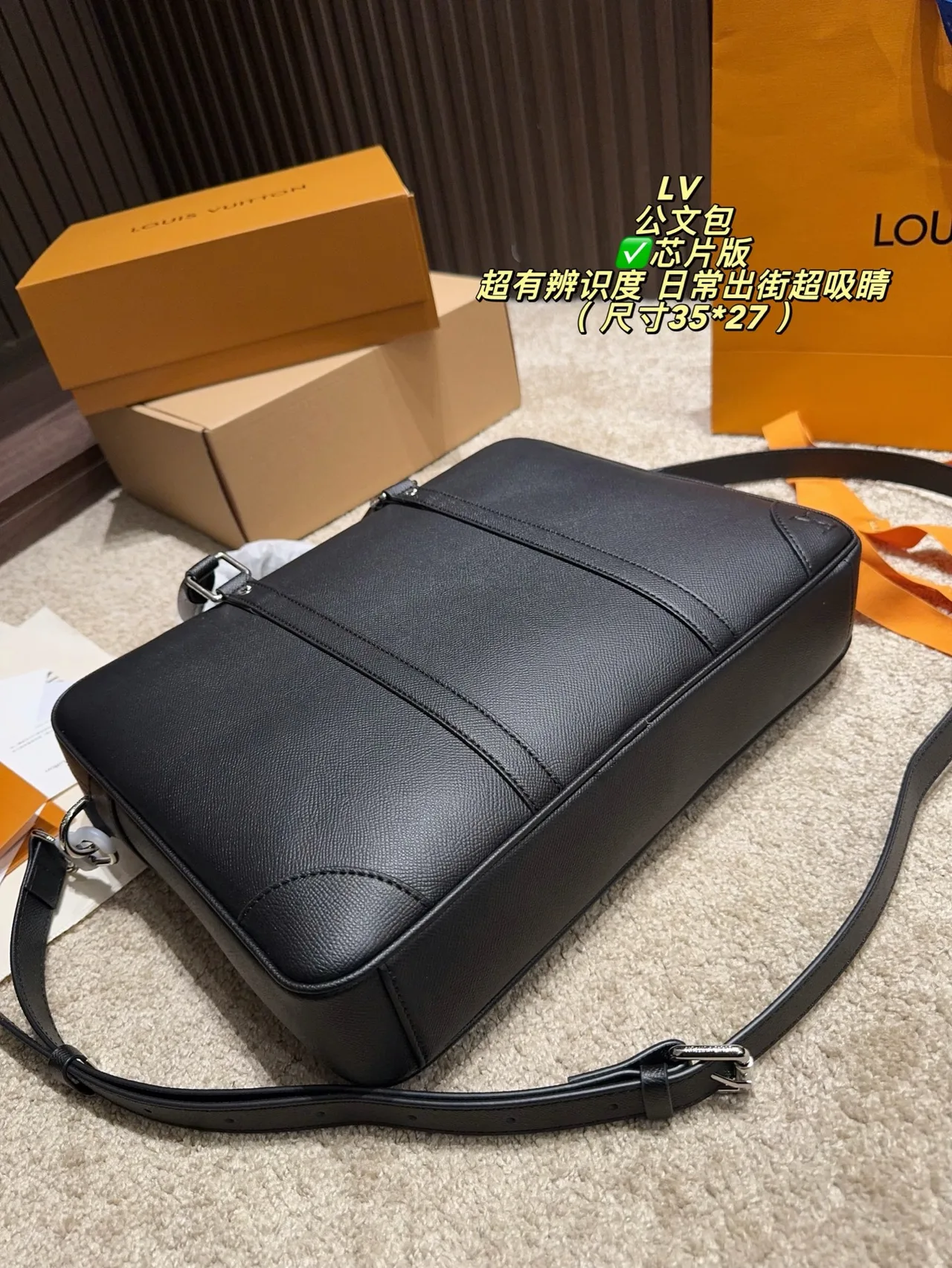 Louis Vuitton Cowhide Smooth Jefferson Briefcase in Black · view 8