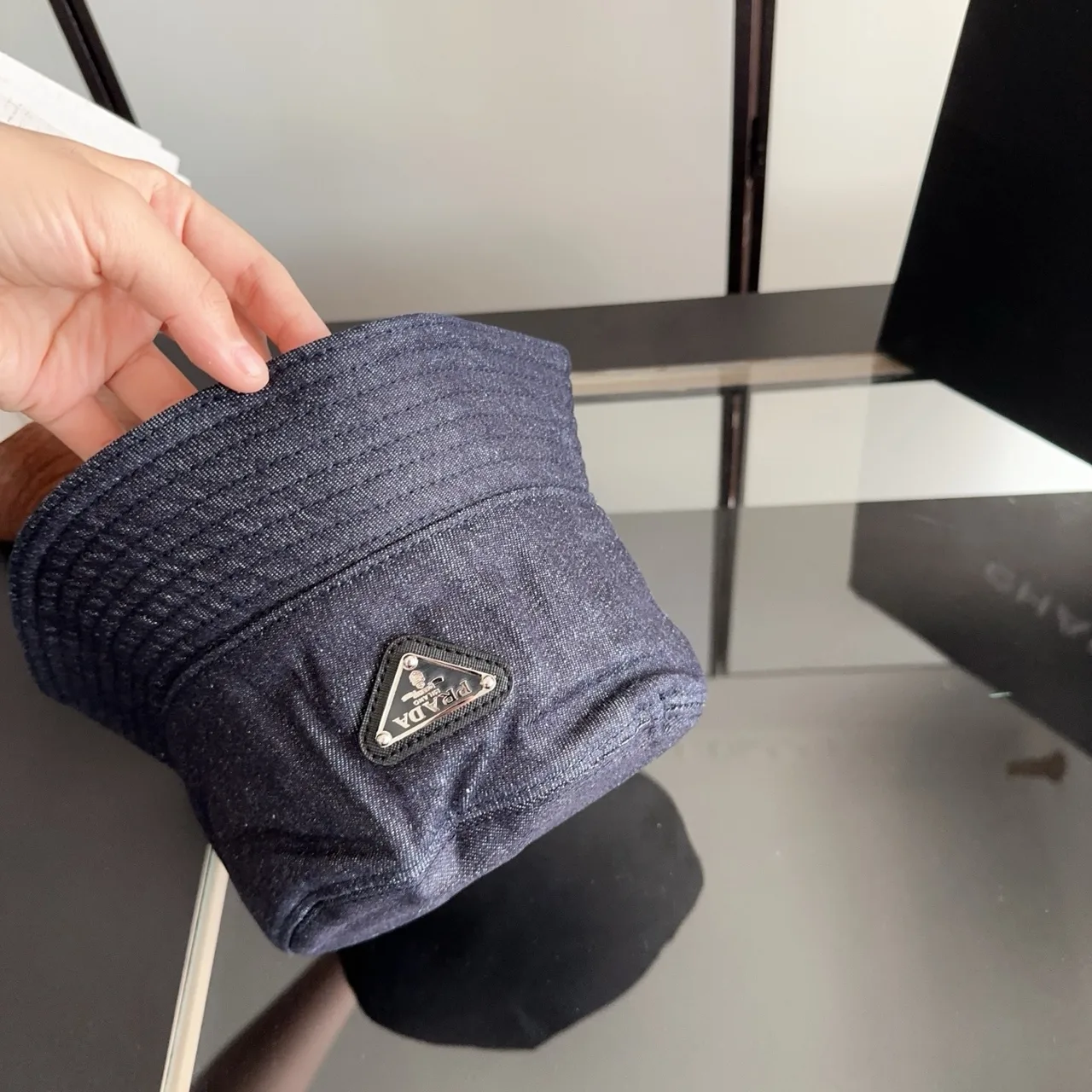 Prada Bucket Hat in Blue · view 7