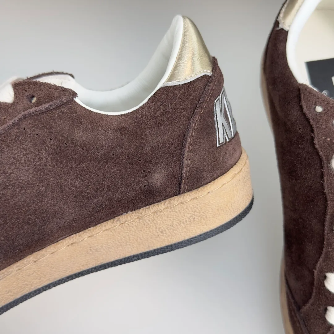 Golden Goose Cowhide Suede-Look Ball Star Sneakers in Brown · view 6