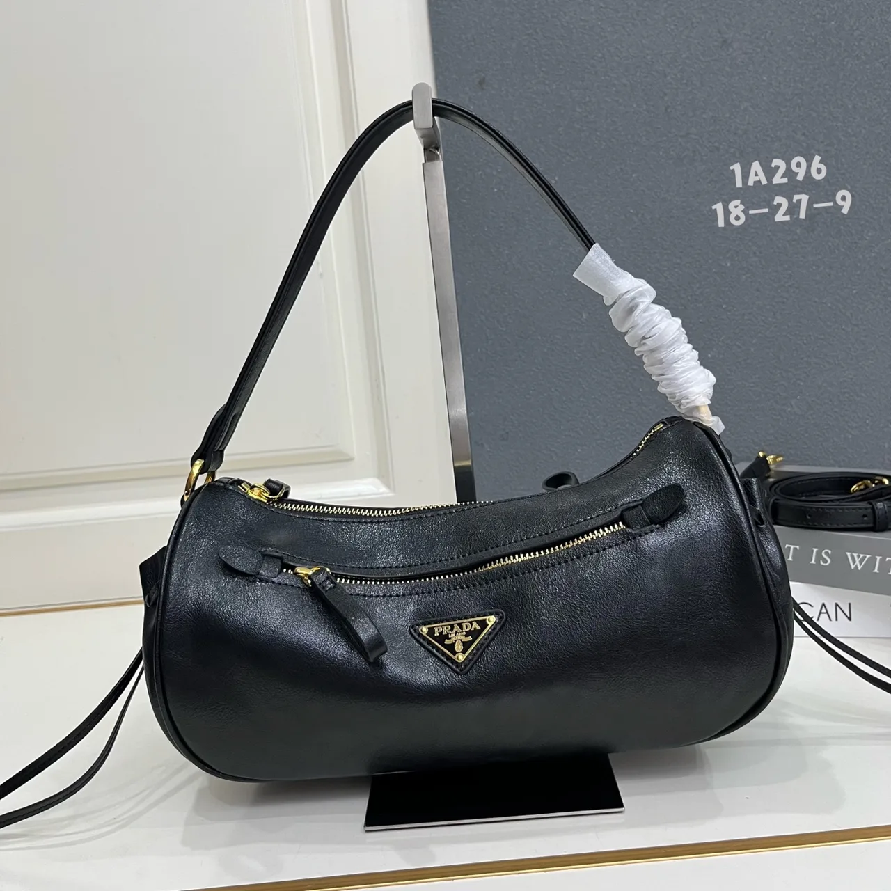 Prada Leather Shoulder Bag in Black · view 1