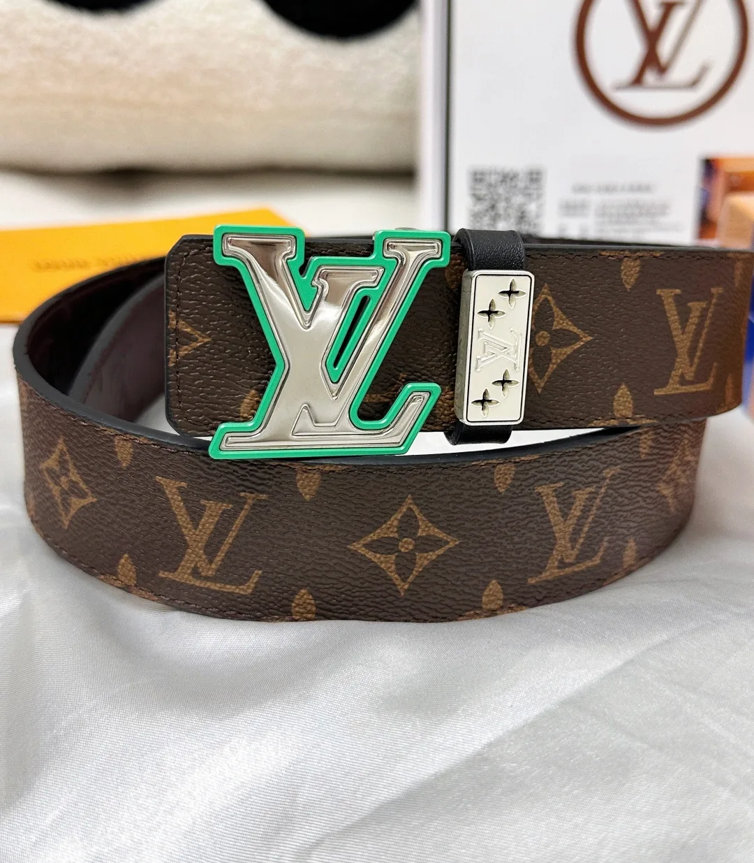 Louis Vuitton Monogram LV Buckle Belt in Brown · view 3
