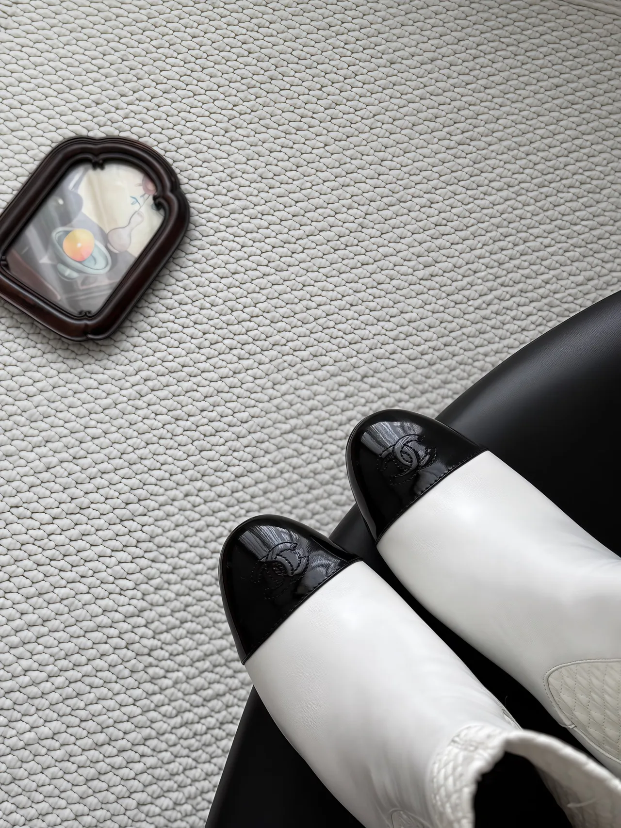 Chanel Cowhide Ankle Boots in White · view 8