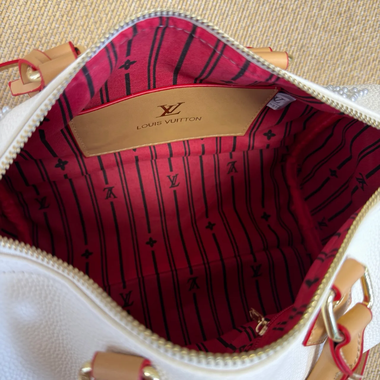 MCM Studded Satchel in White & Red & Black & Brown & Blue & Yellow · view 7