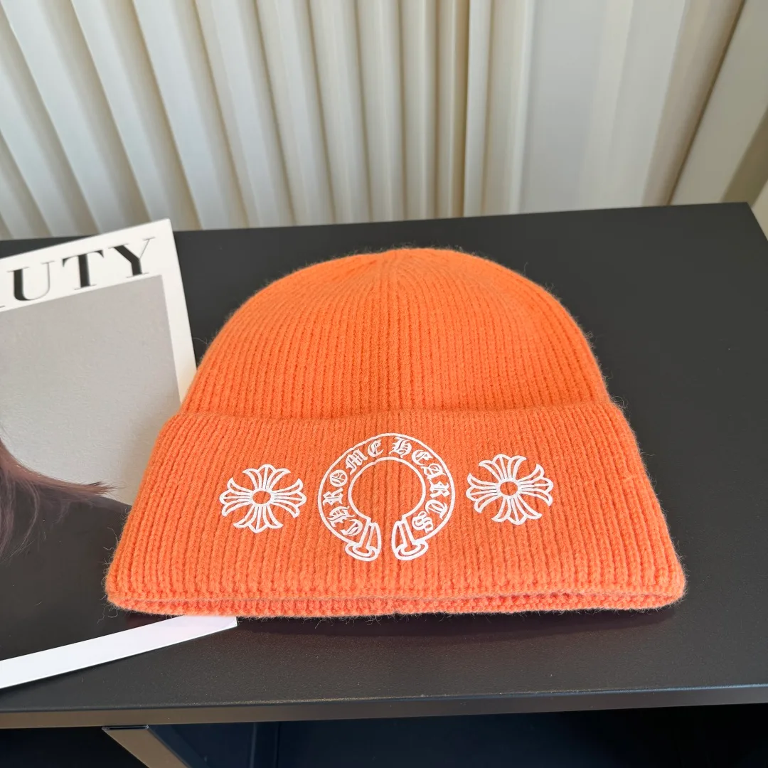 Chrome Hearts Embroidered Knit Beanie in Orange · view 6