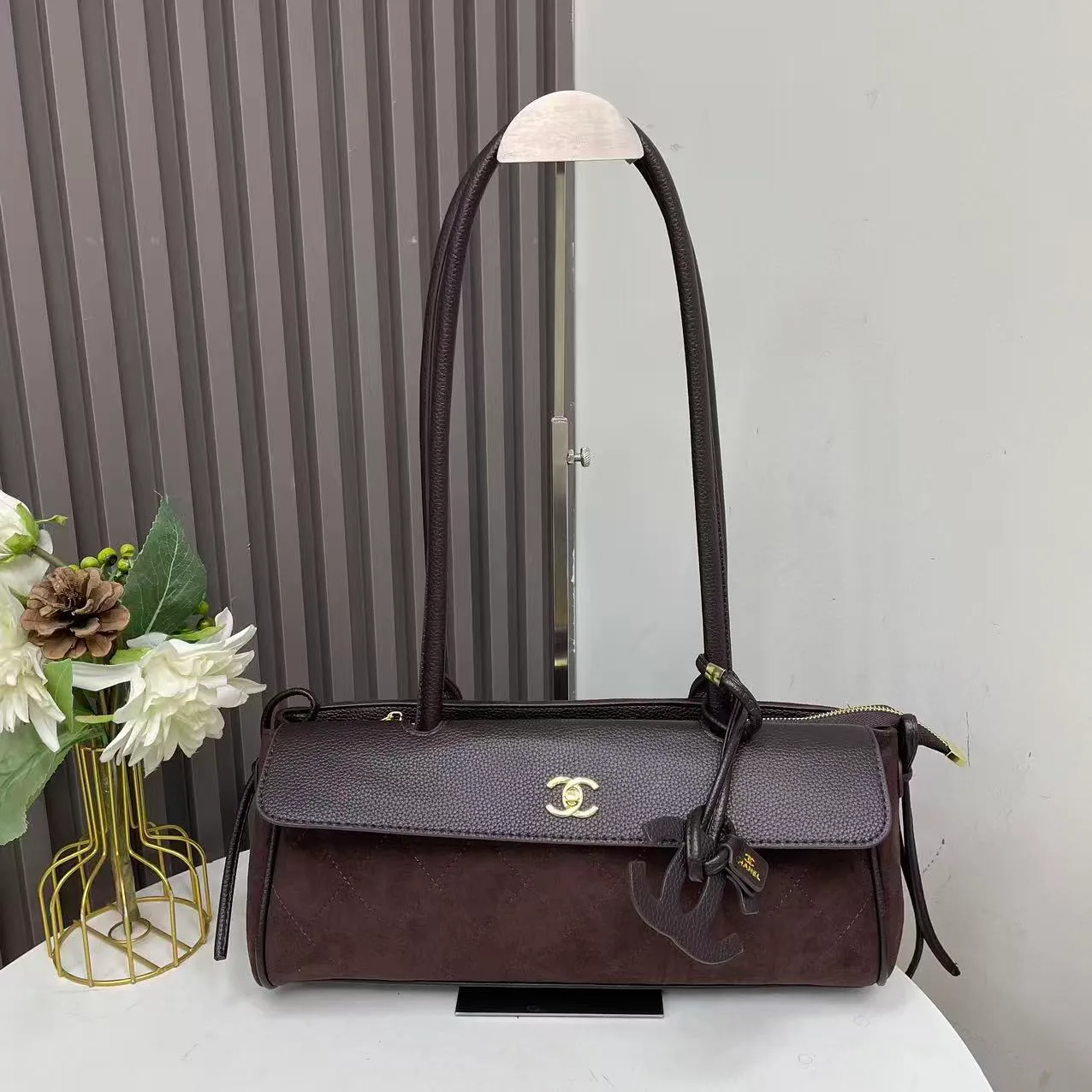 Chanel 89053 Baguette Bag in Black & Brown & Grey & Burgundy & Beige · view 5