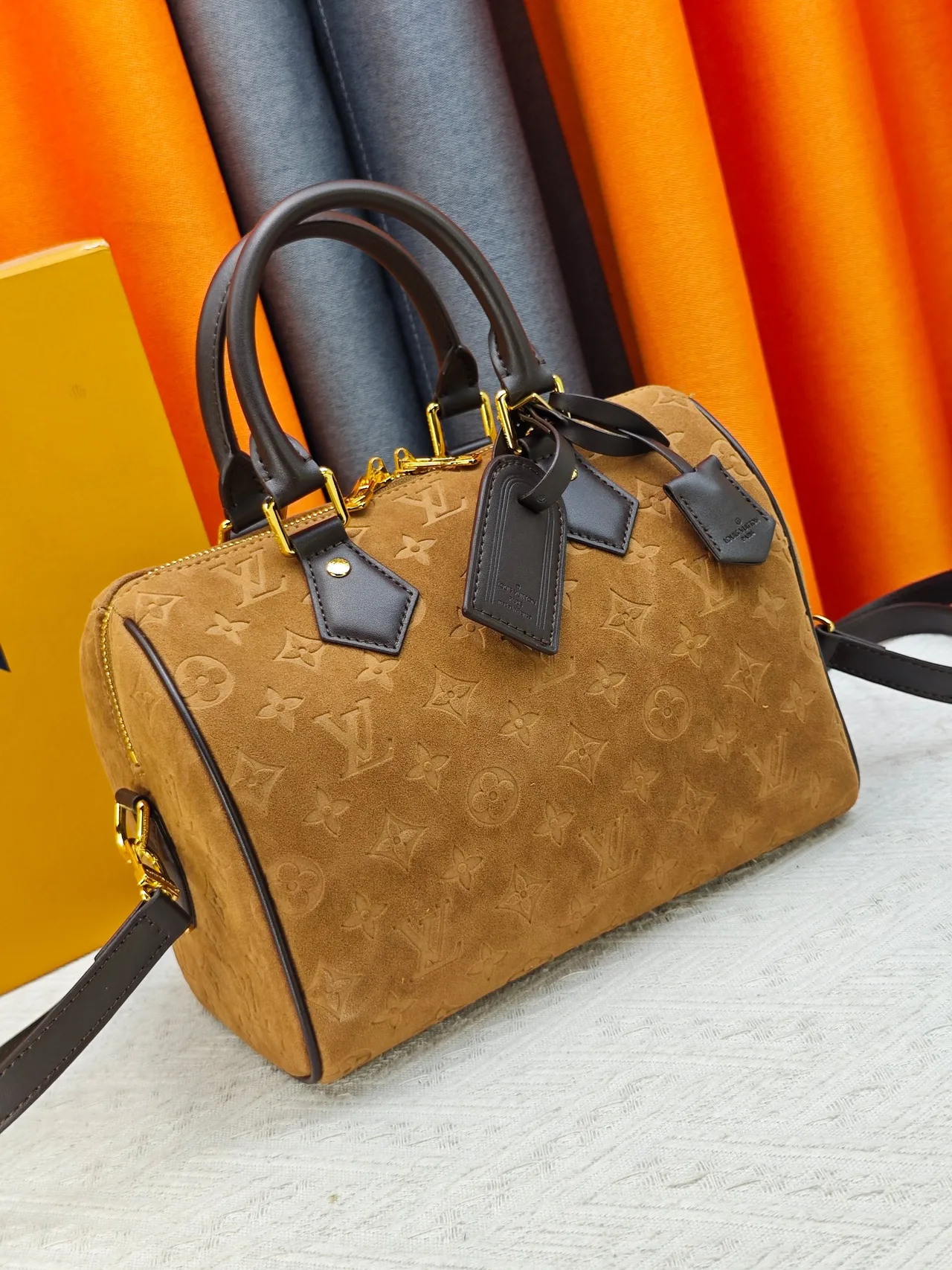 Louis Vuitton Speedy Cowhide Handbag in Tan · view 2