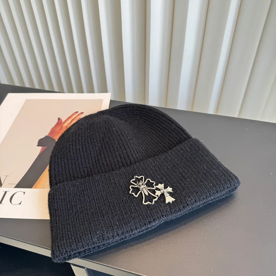 Chrome Hearts Ribbed Embroidered Beanie in Black · view 1