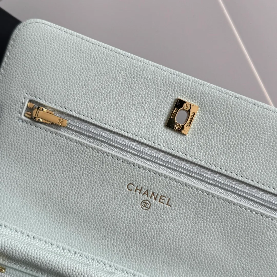 Chanel Calfskin Quilted Clutch in Green · view 8