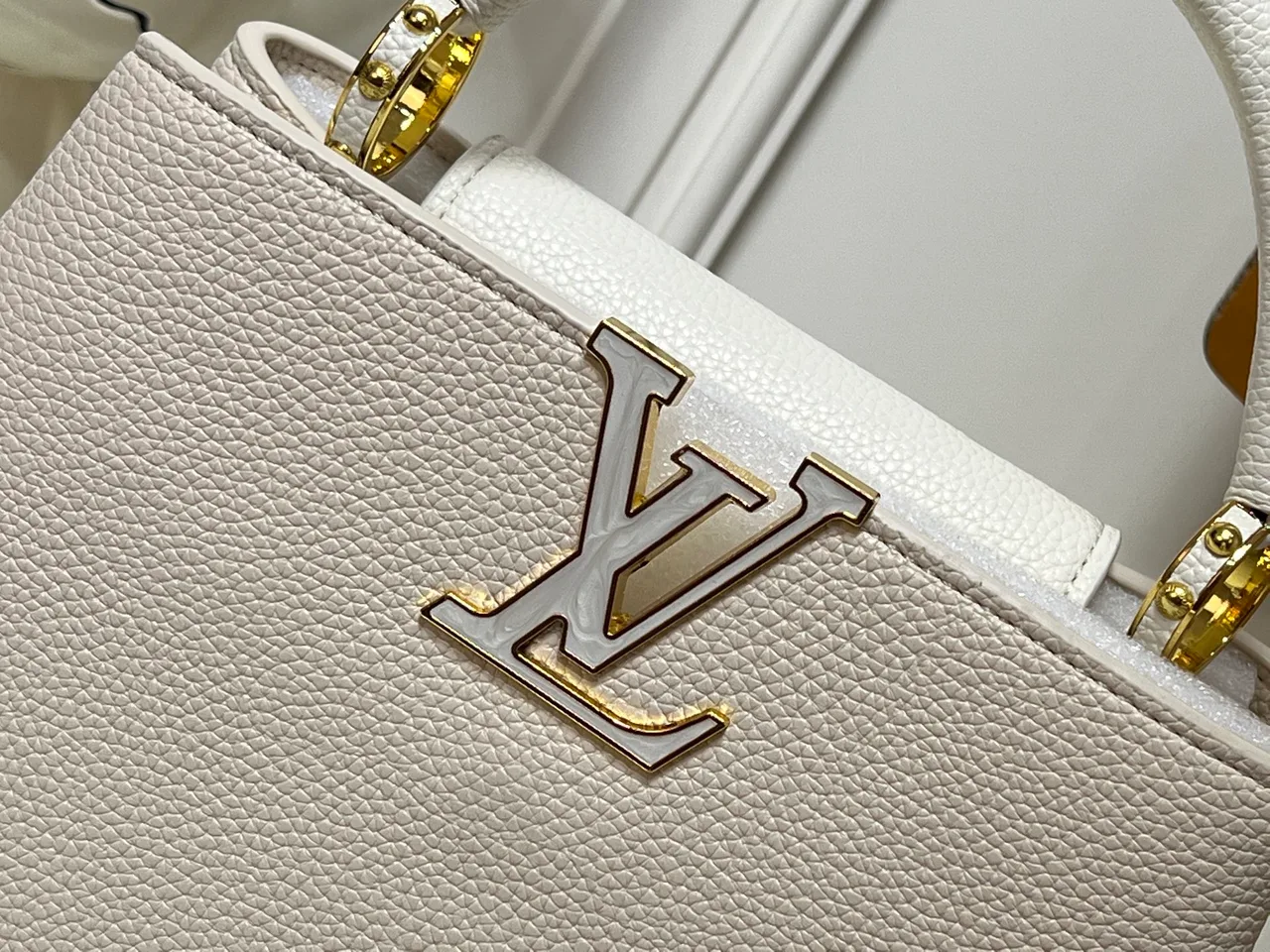 Louis Vuitton Cowhide Smooth Top-Handle Bag in White · view 5