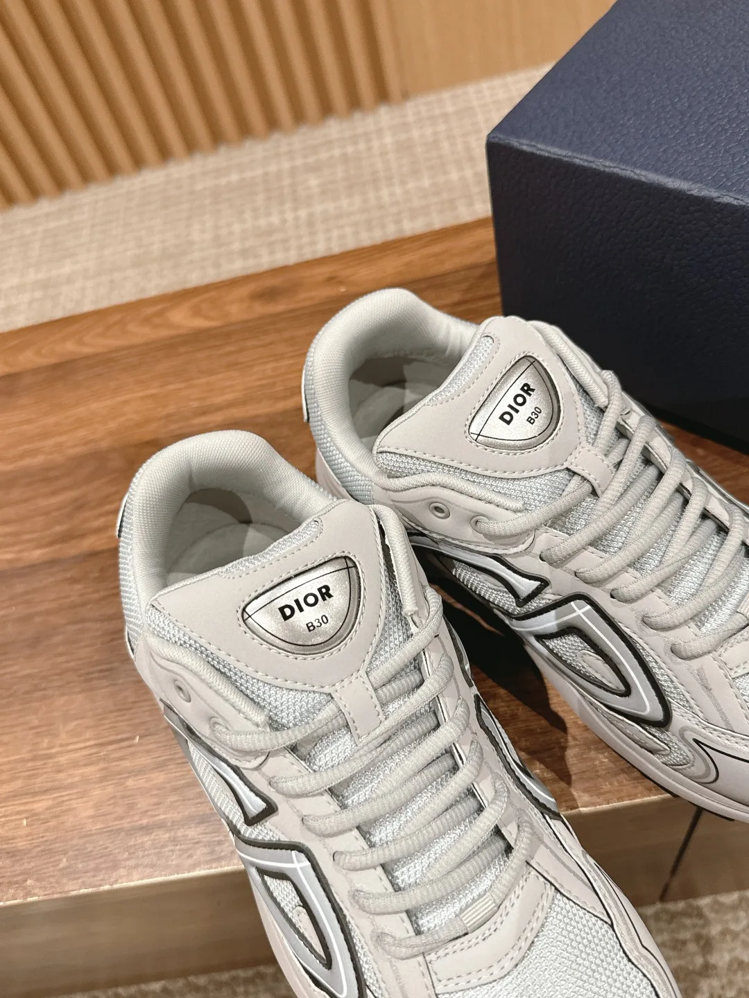 Dior Smooth Sneakers in Grey · view 4