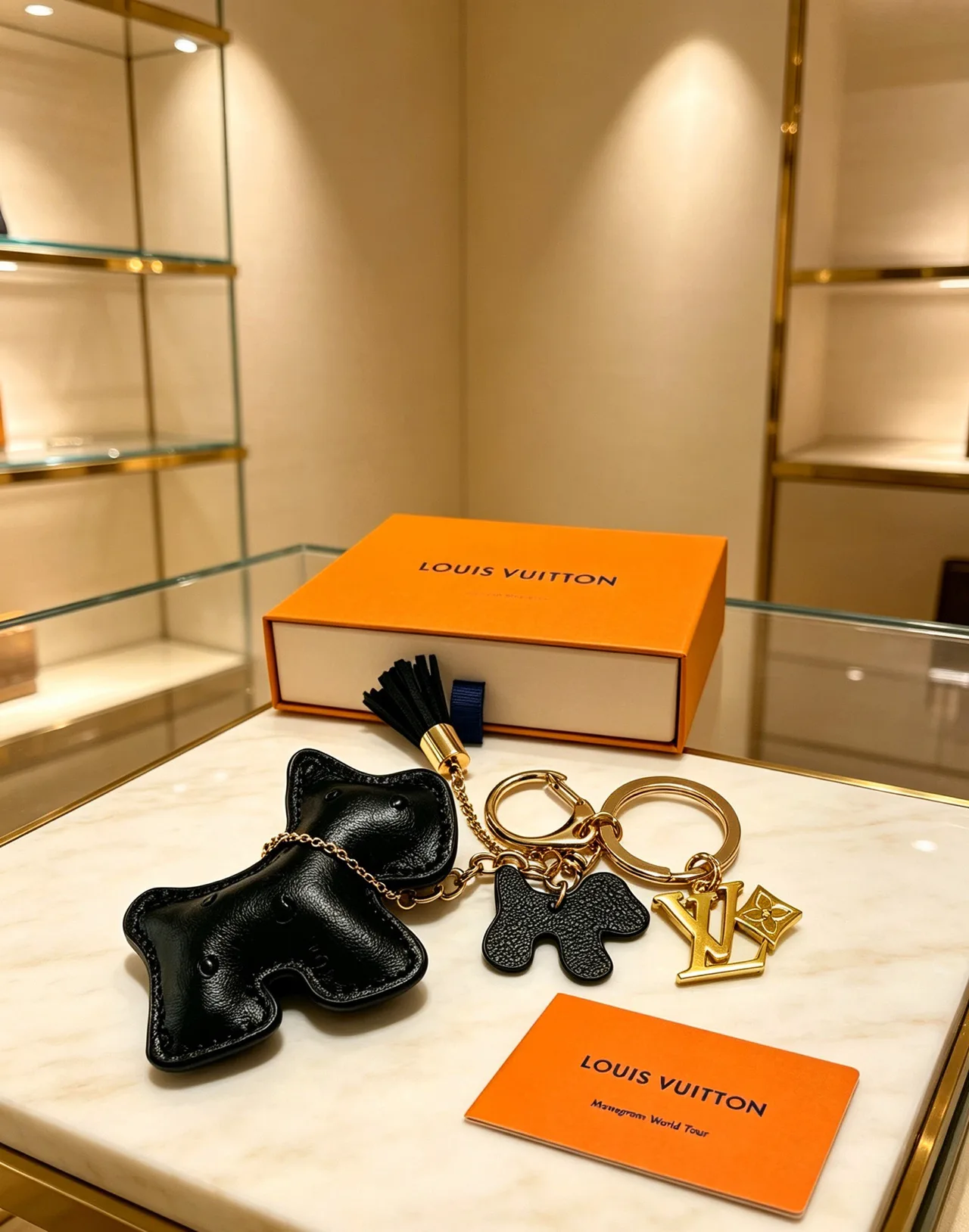 Louis Vuitton Dog Keychain in Black · view 7