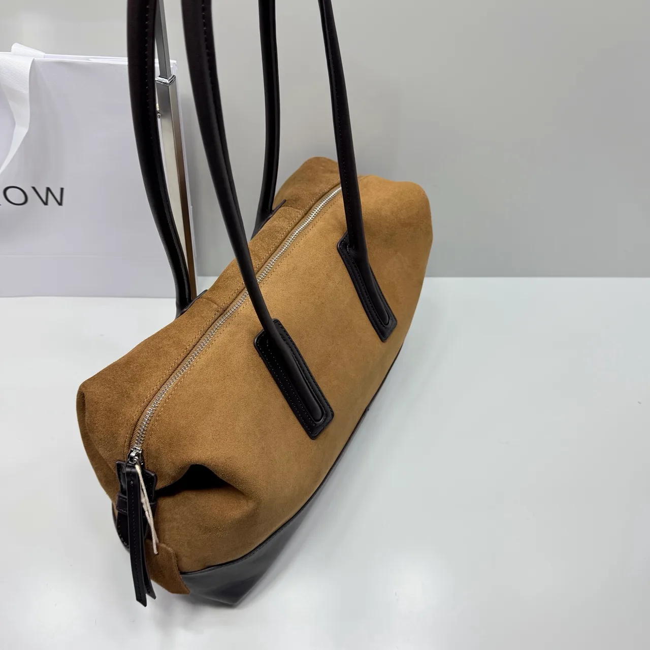 The Row Cowhide Suede Suede-Look Shoulder Bag in Brown · view 6