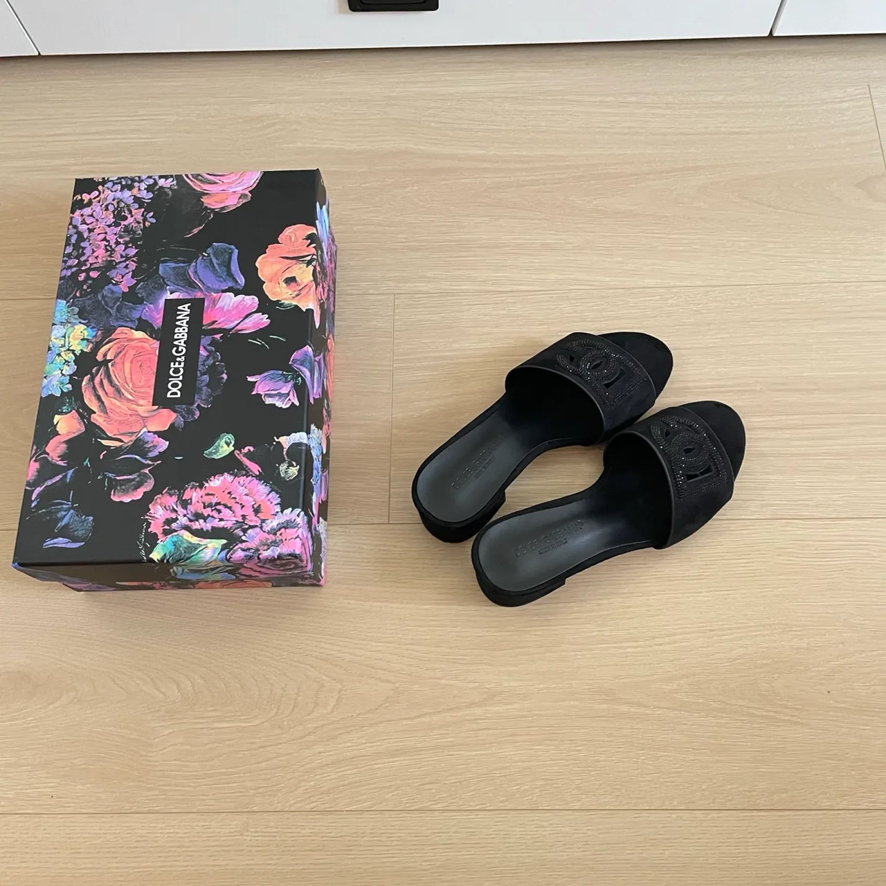 Dolce & Gabbana Sheepskin Slippers in Black · view 5