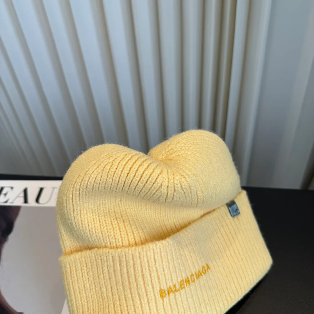 Balenciaga Knit Beanie in Yellow · view 5