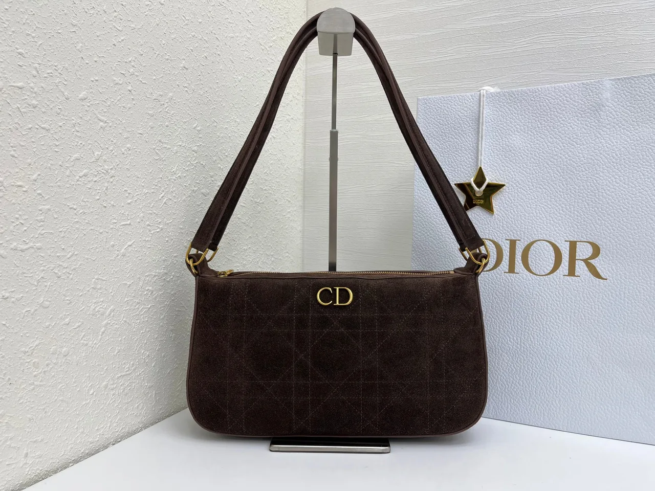 Dior Quilted Shoulder Bag in Brown · view 2
