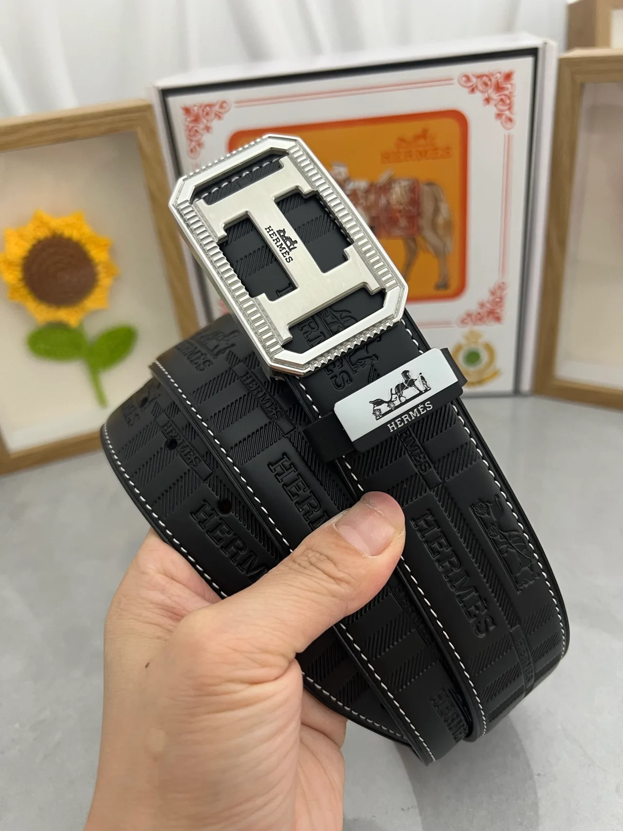 Hermes Buckle Belt in Black · view 2