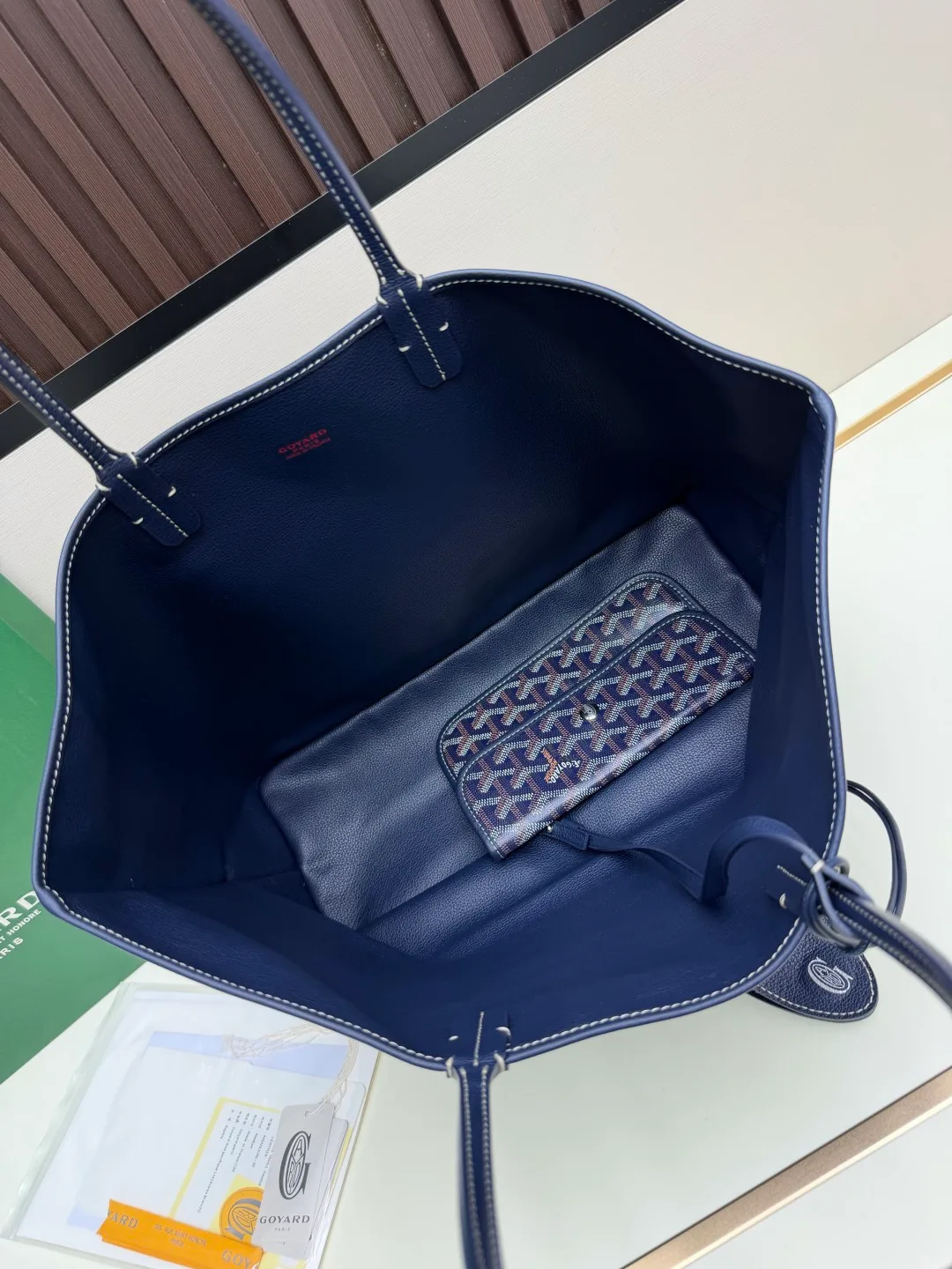 Goyard Canvas Smooth Saint Louis Tote in Blue · view 6