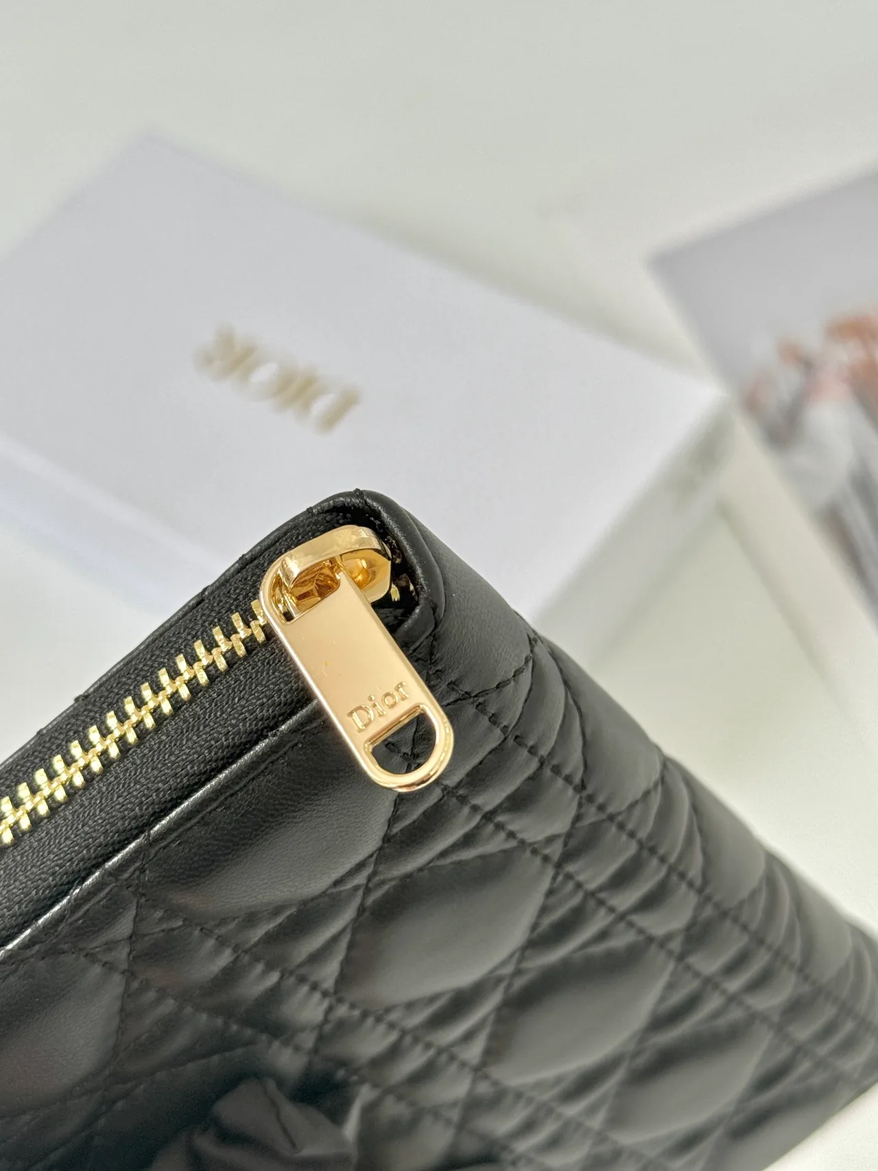 Dior Lambskin Quilted Wallet in Black · view 4