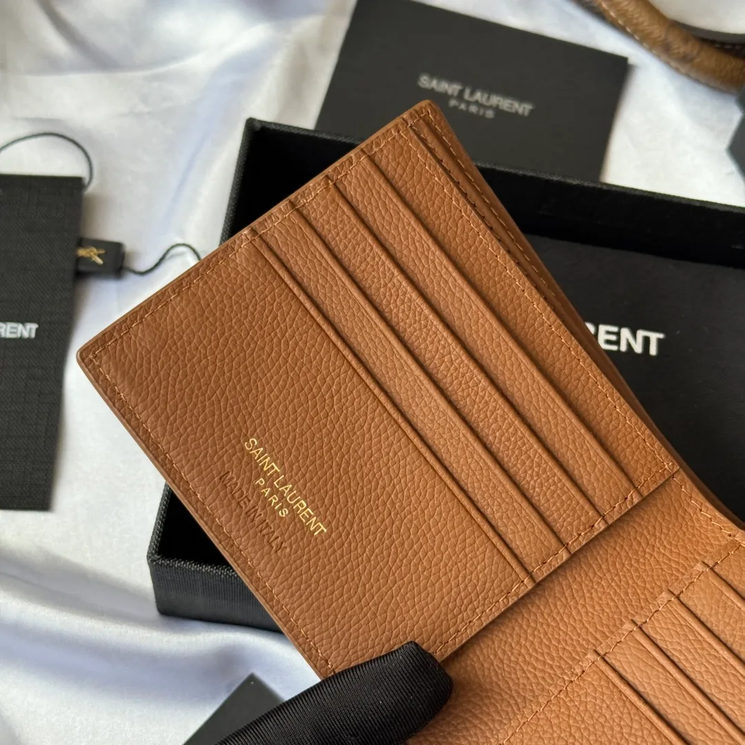 Saint Laurent Smooth Wallet in Tan · view 7