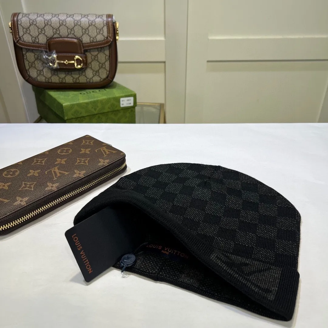 Louis Vuitton Check Beanie in Grey & Black · view 8