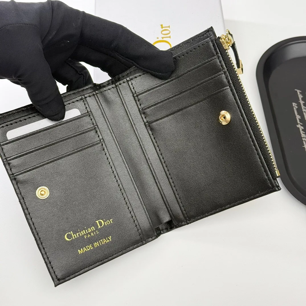 Dior Lambskin Bifold Wallet in Black · view 7
