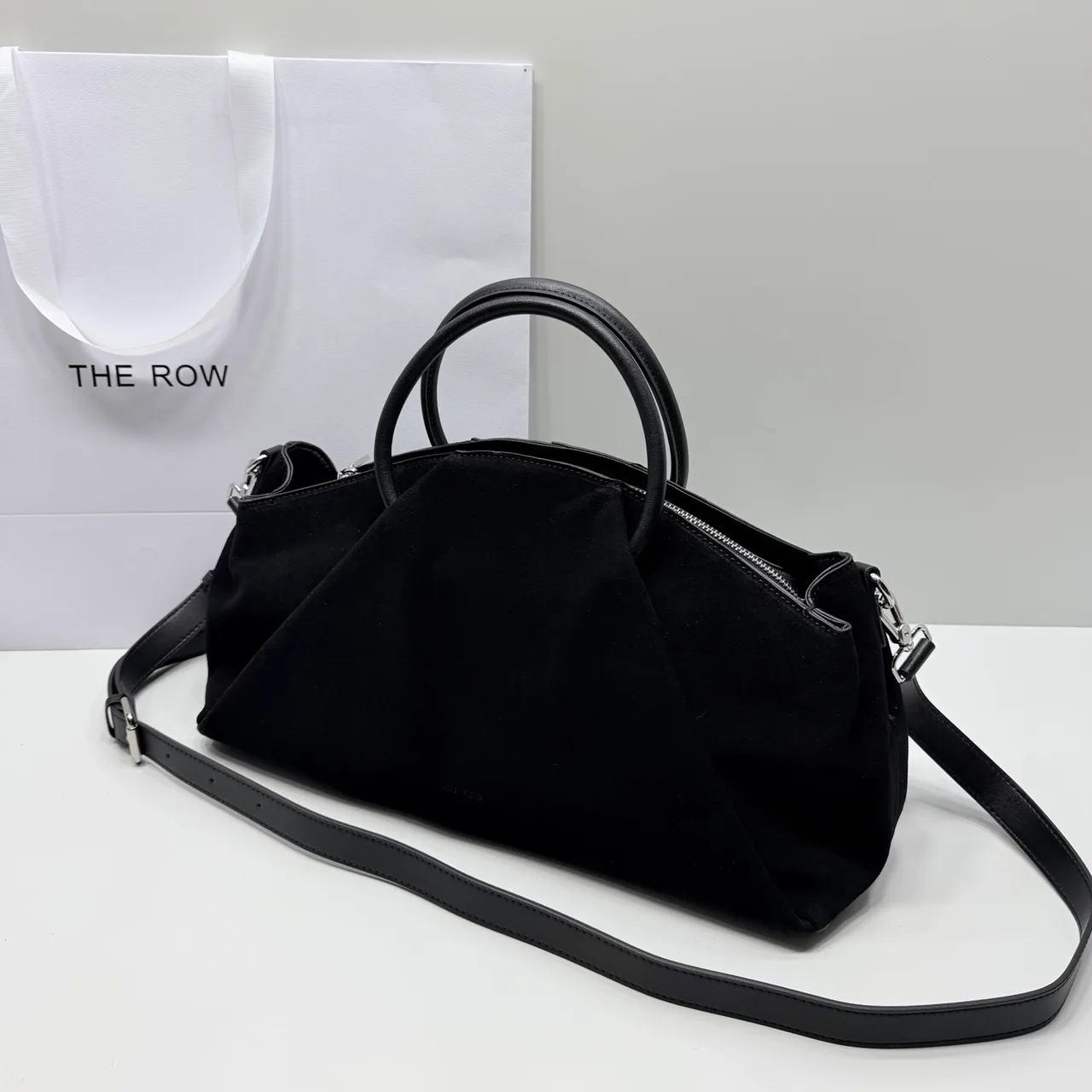 The Row Top-Handle Bag in Black · view 5