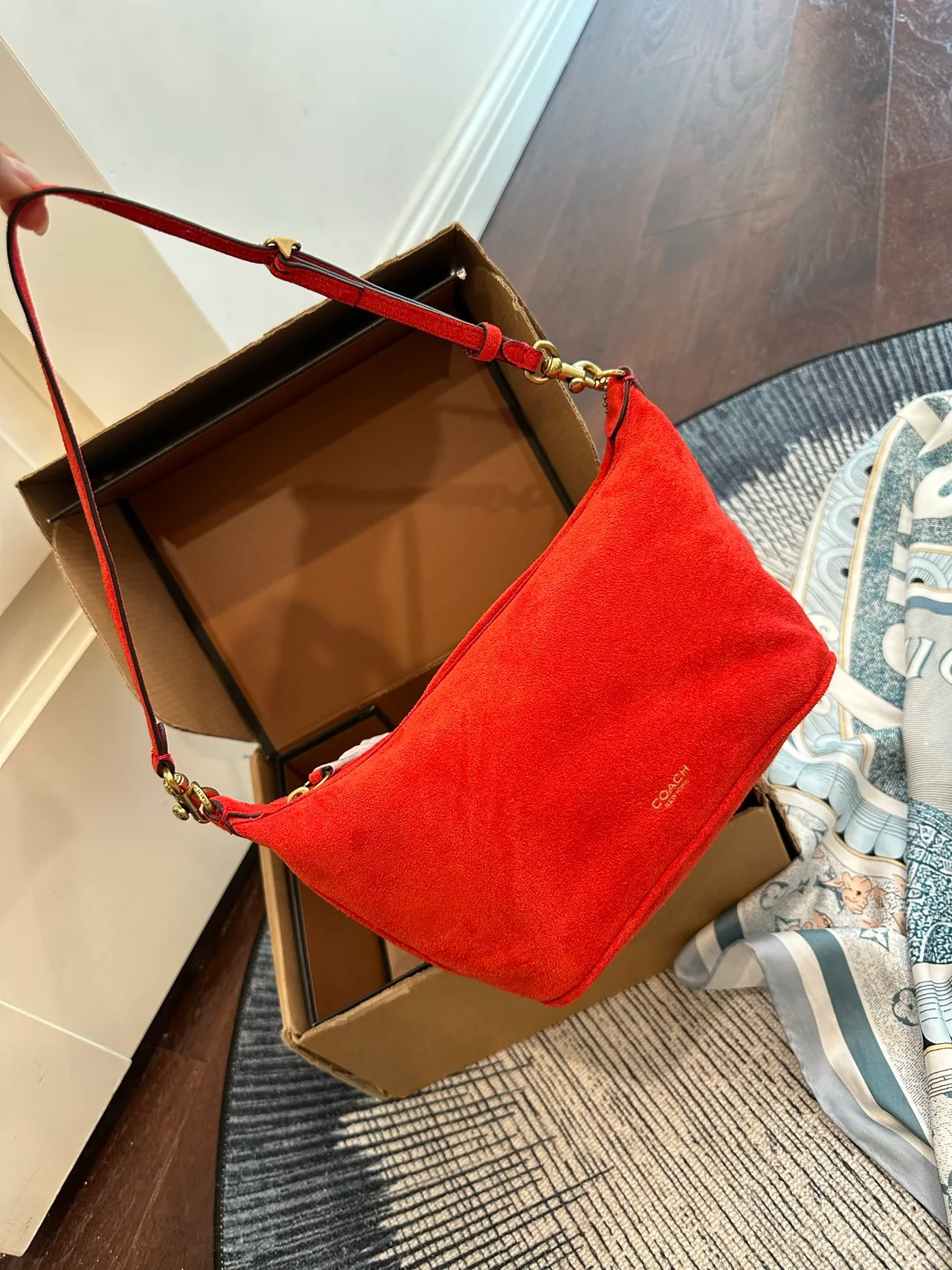 Coach Demi Shoulder Bag in Brown & Red & Black · view 5