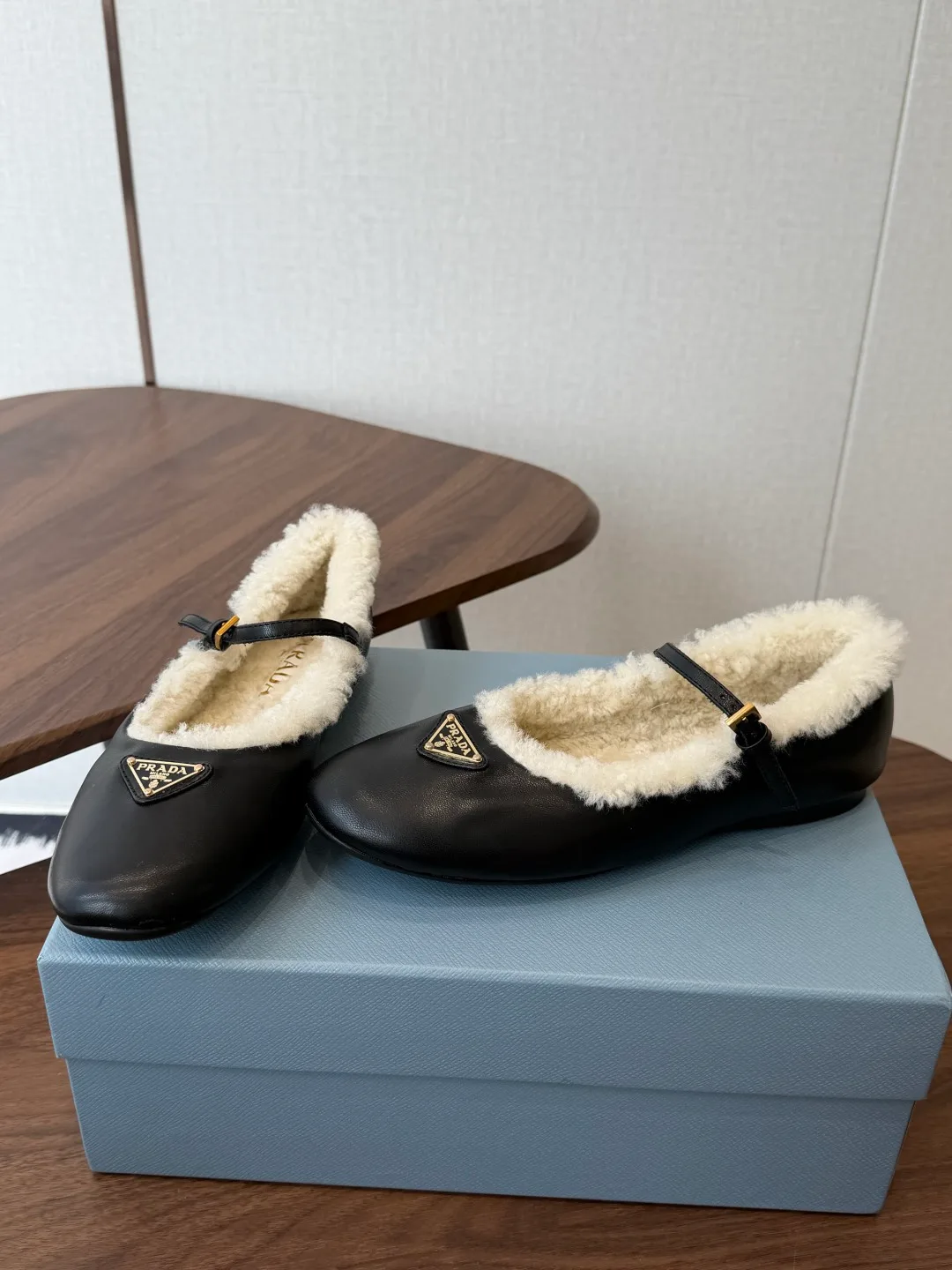 Prada Mary Jane Flats in Black · view 3