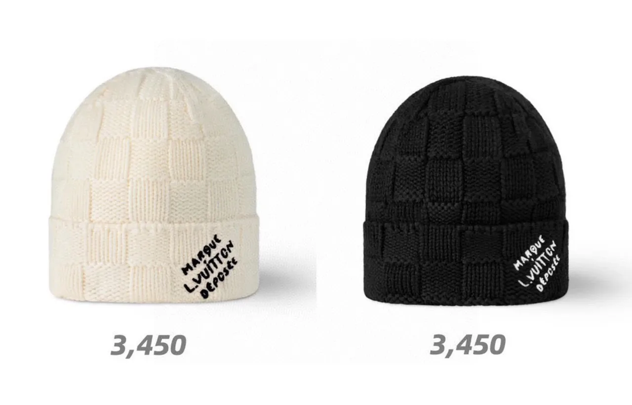 Louis Vuitton Maison Vuitton knit beanie in Cream & Black · view 8
