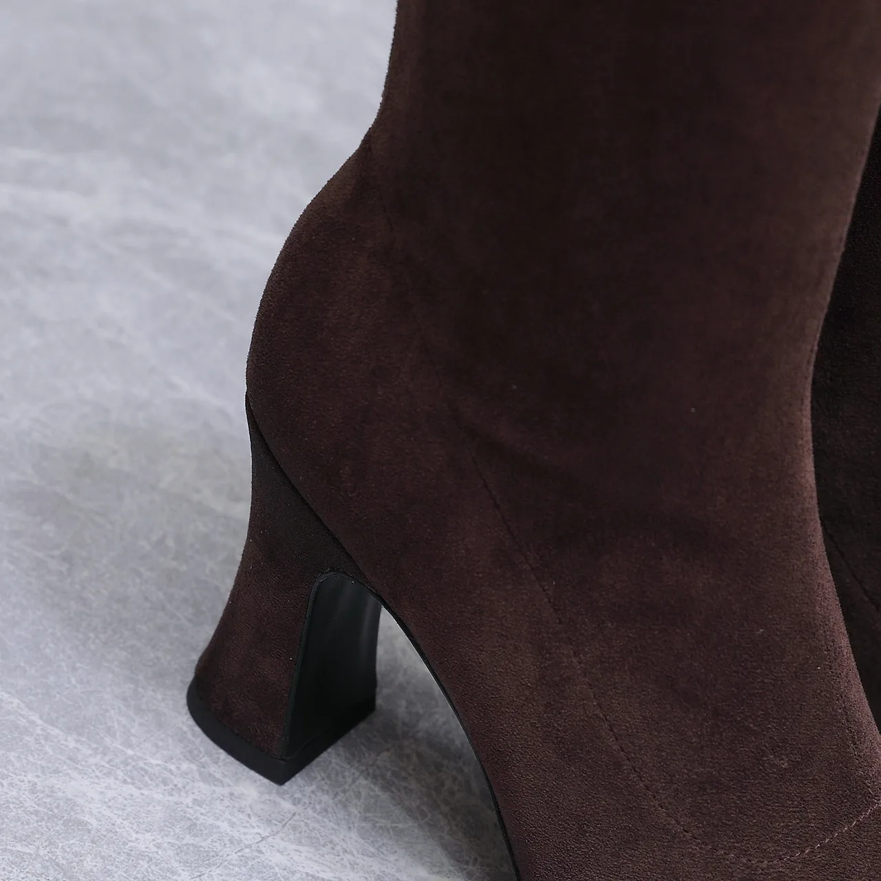 Chanel Cowhide Toe-Cap Knee Boots in Brown · view 7