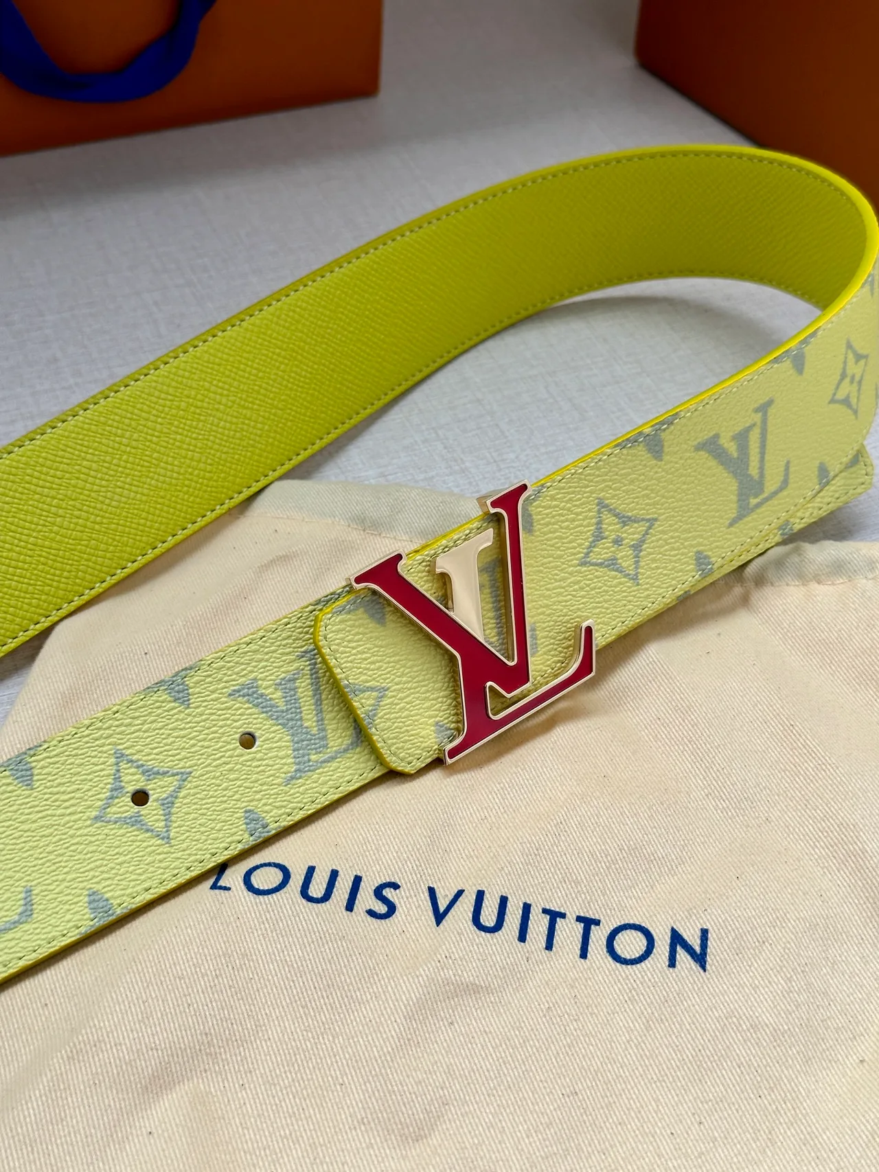 Louis Vuitton Canvas Belt in Yellow · view 8