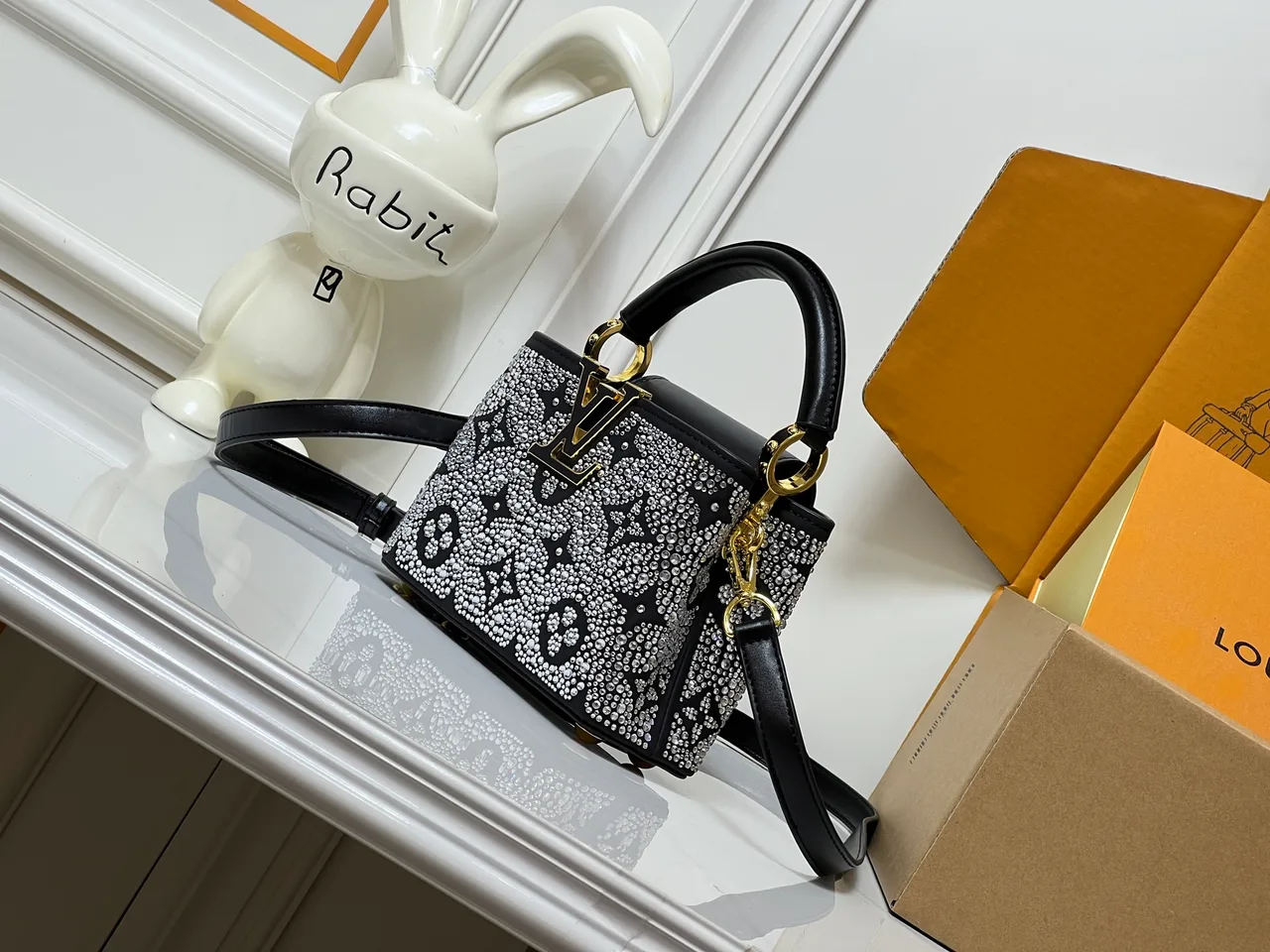 Louis Vuitton Cowhide Top-Handle Bag in Black · view 3
