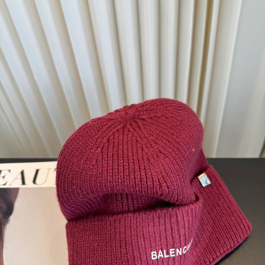 Balenciaga Beanie in Burgundy · view 8