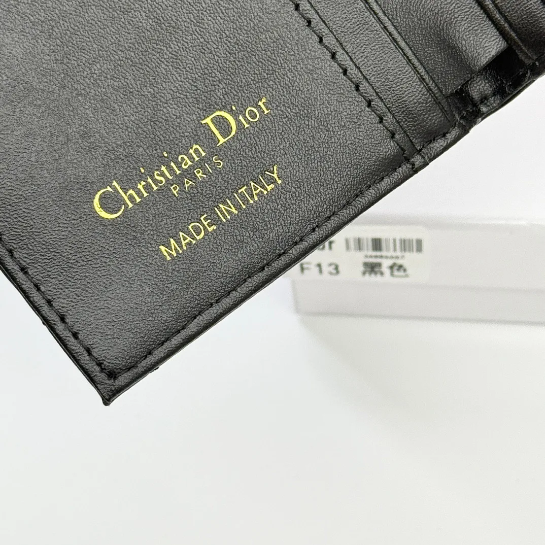 Dior Lambskin Bifold Wallet in Black · view 9